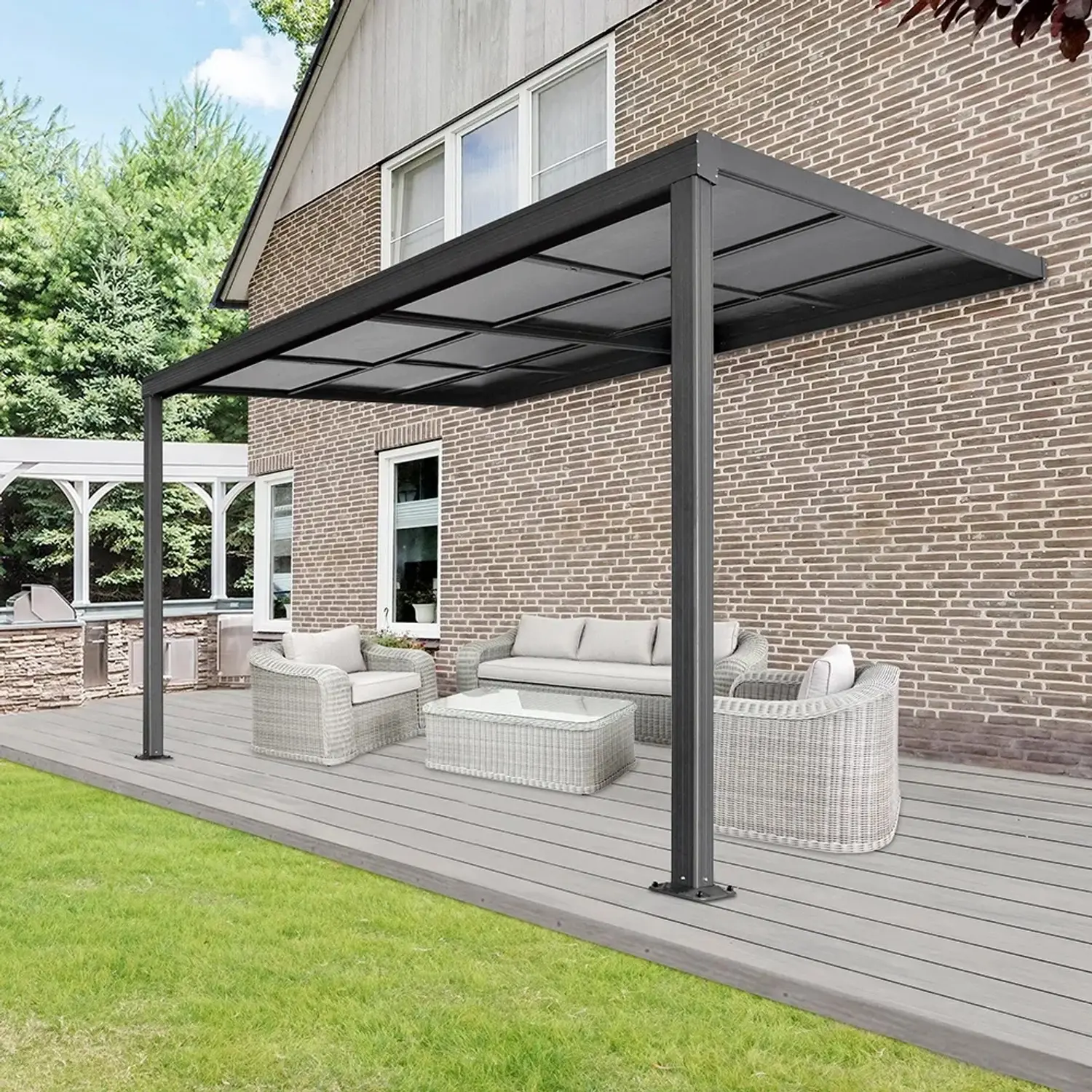 Floraworld Zastřešení na terasu Air antracitové (Š x H) 390 cm x 299 cm