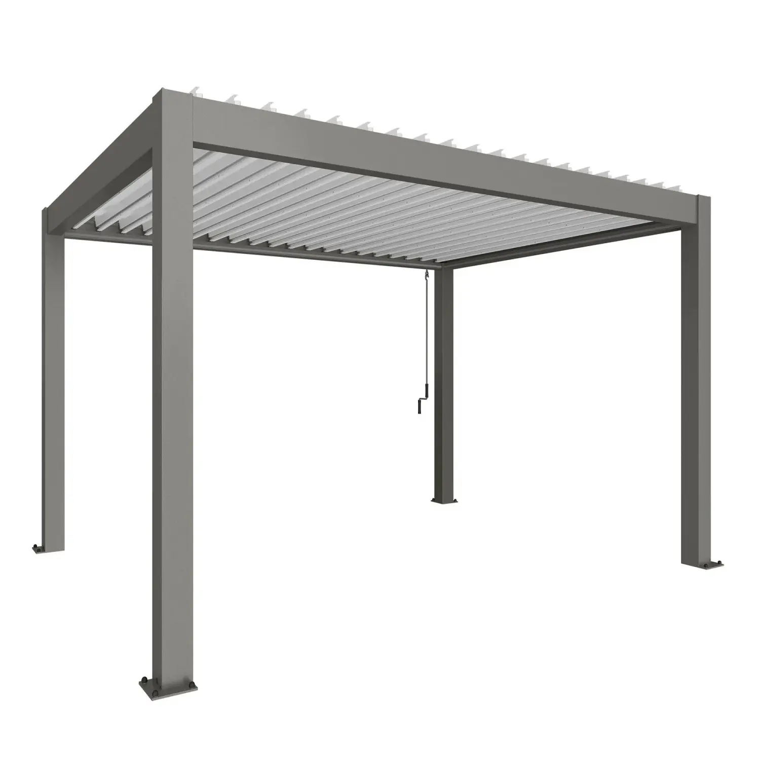 Biohort Pergola 4 x 3 křemenově šedá/bílá 404,5 x 312 cm