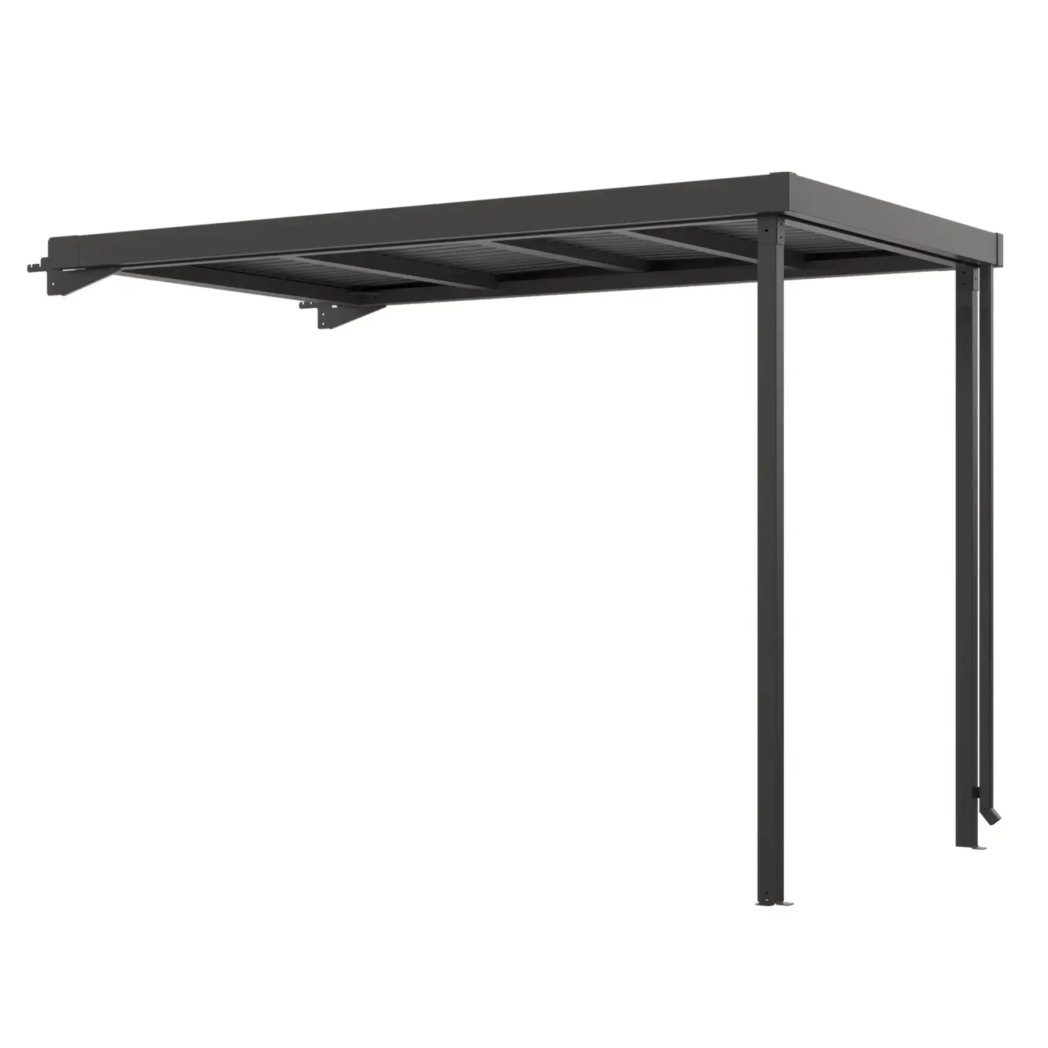 Floraworld Přístavek zahradního domku Premium metalická černá 274 × 194 × 218 cm