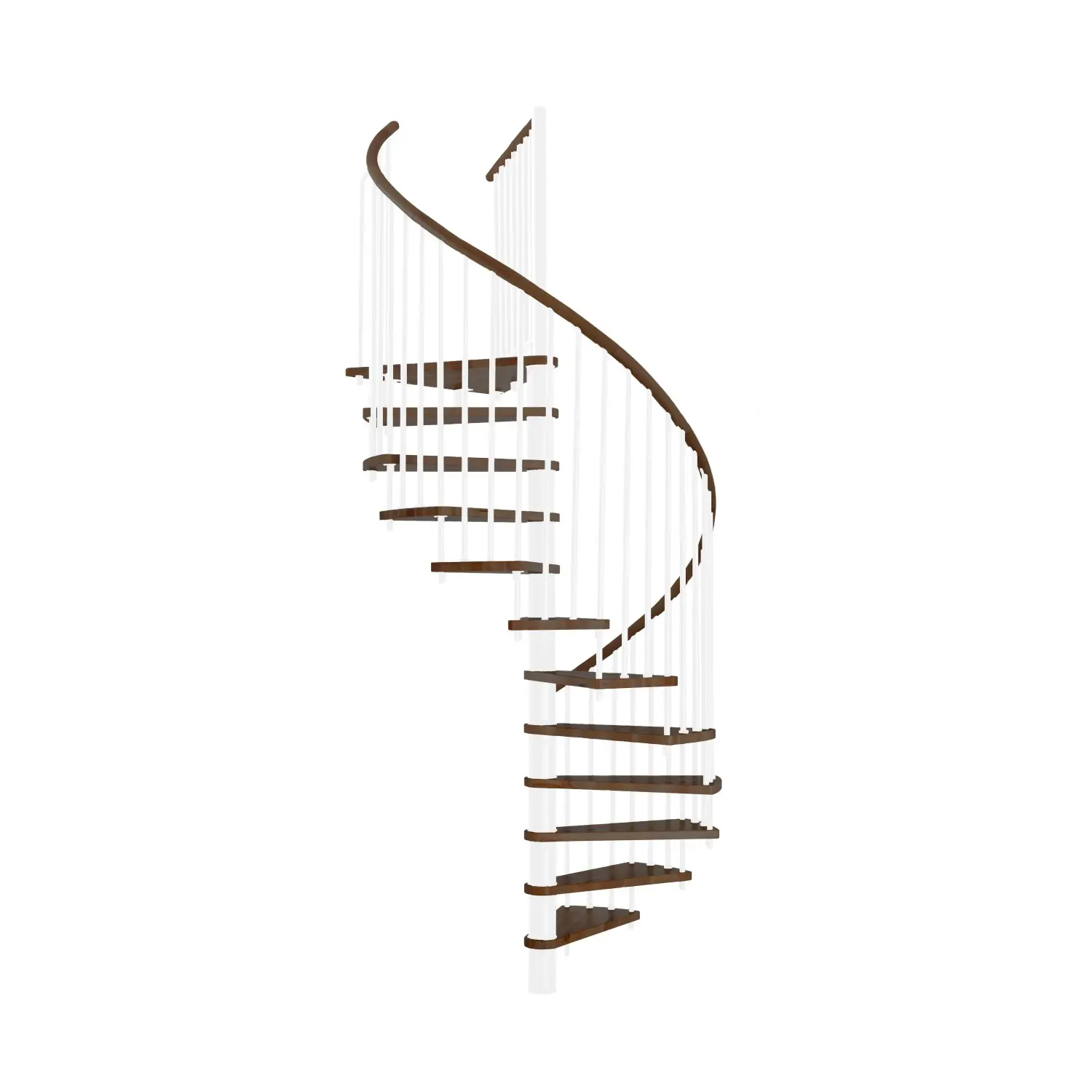 Minka STAIRS Kombinované točité schodiště Spiral Wood ořech/bílá pr. 140 cm