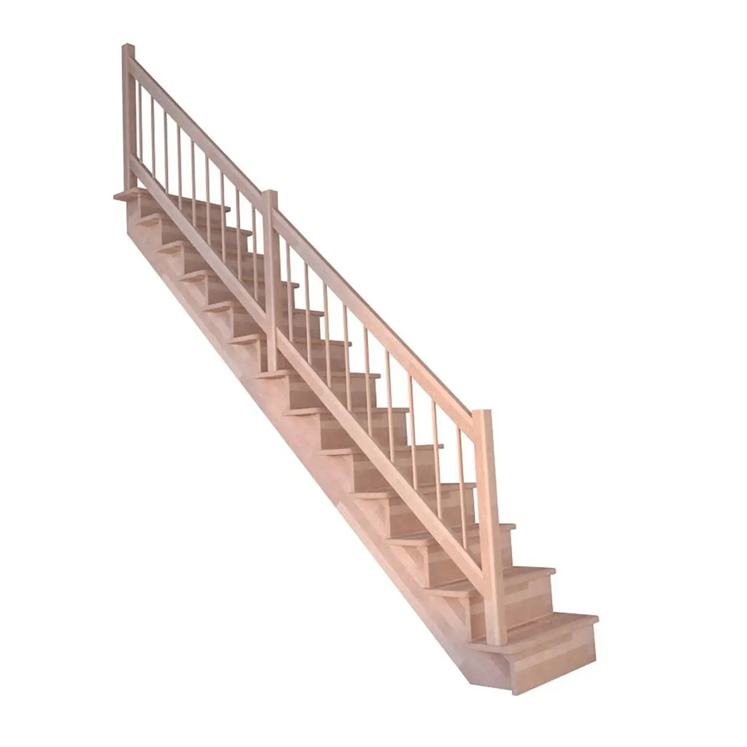 StarWood Schody Lindos bukové rovné 80cm uzavřené dřev. design. zábradlí