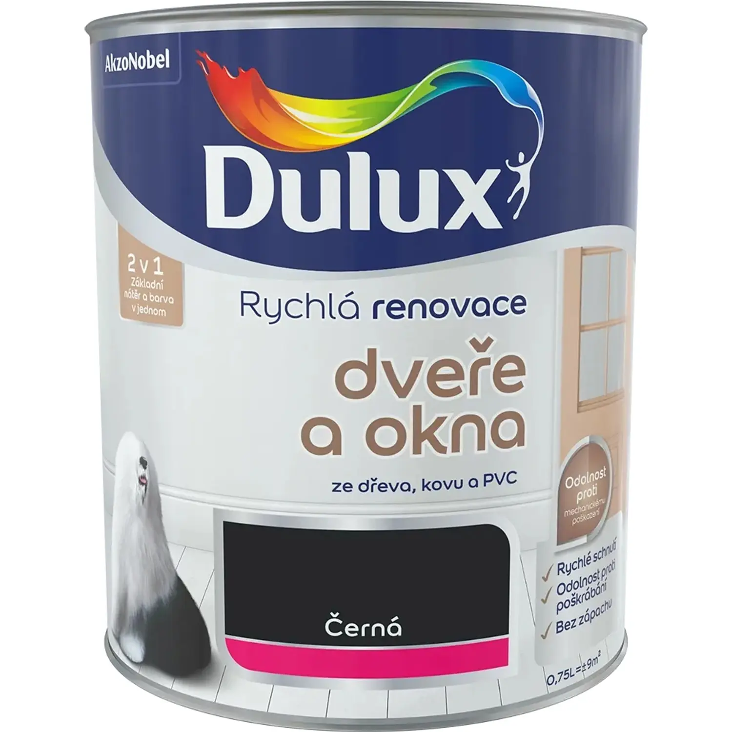 Dulux Rychlá renovace dveře a okna černá 0,75 l