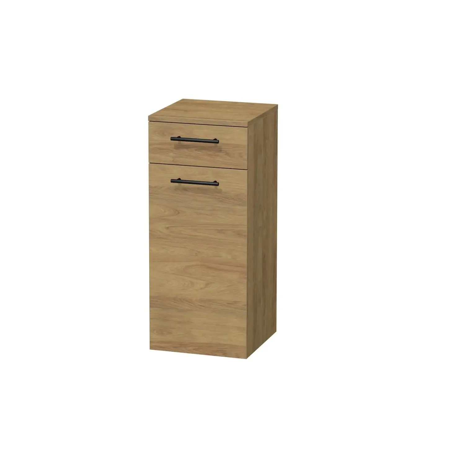INTEDOOR Nízká skříň BEE pravá, úchyt černý, š. 35 cm, dub Hickory