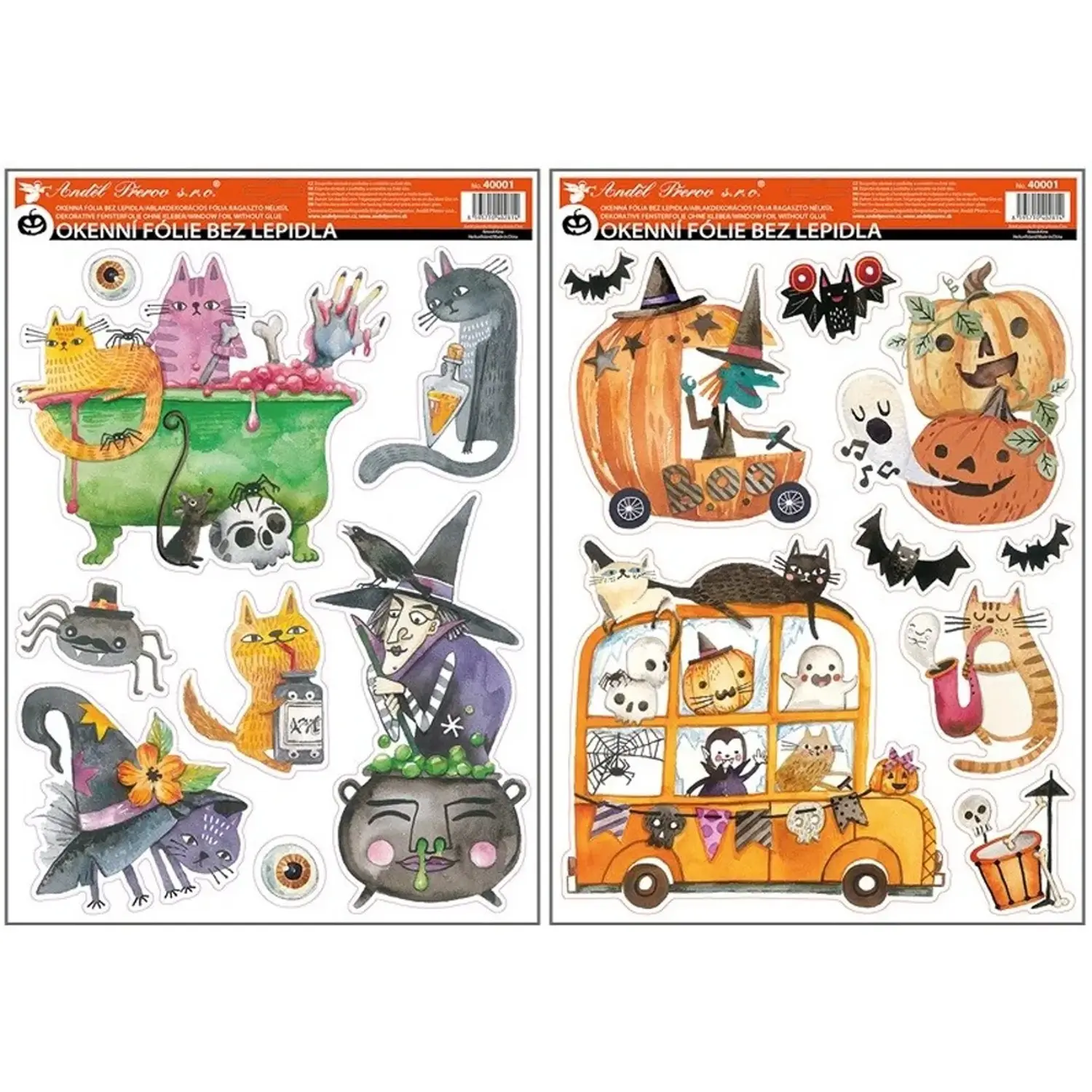 Okenní fólie Halloween s glitrem 29 x 41 cm č.1