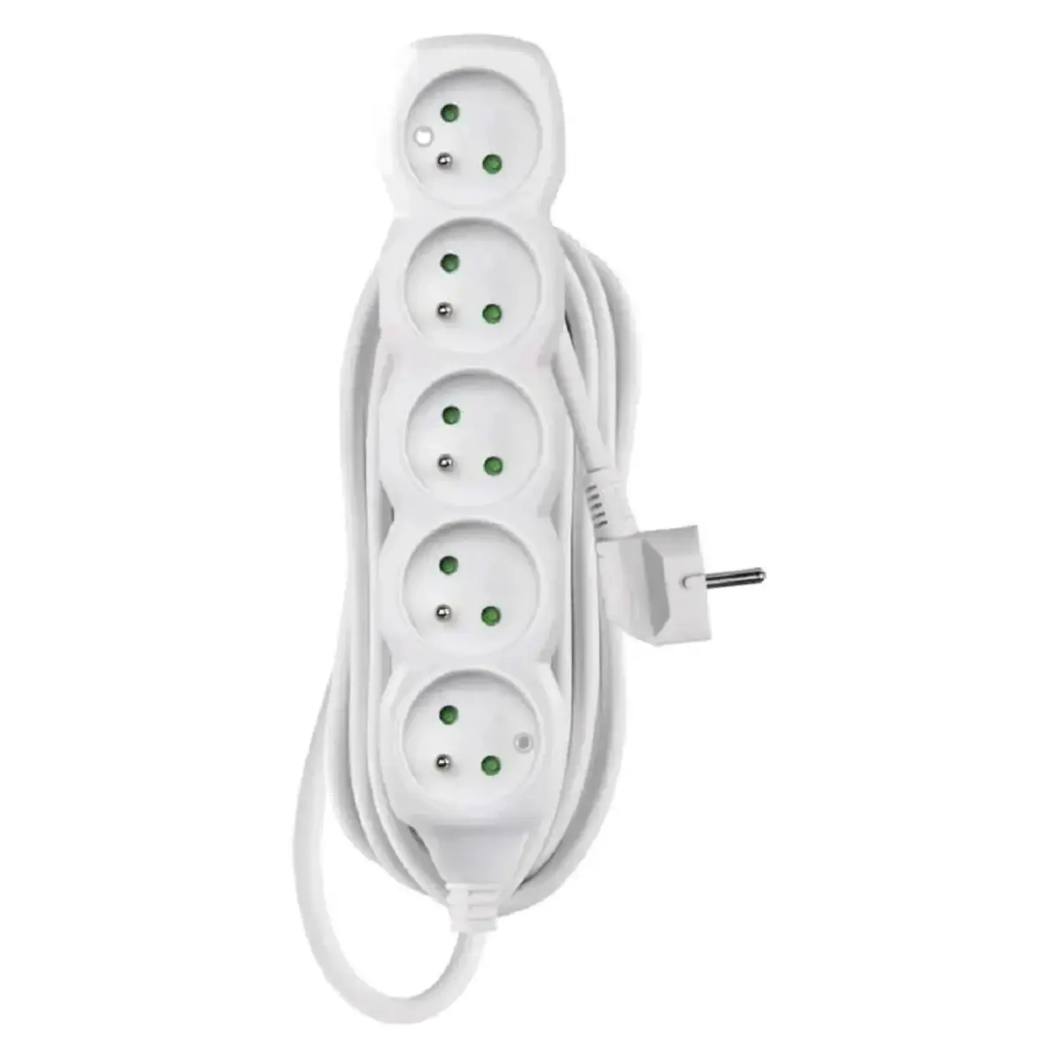 EMOS Prodlužovací kabel bílý, 5 zásuvek, max. 10 A/2300 W, 5 m