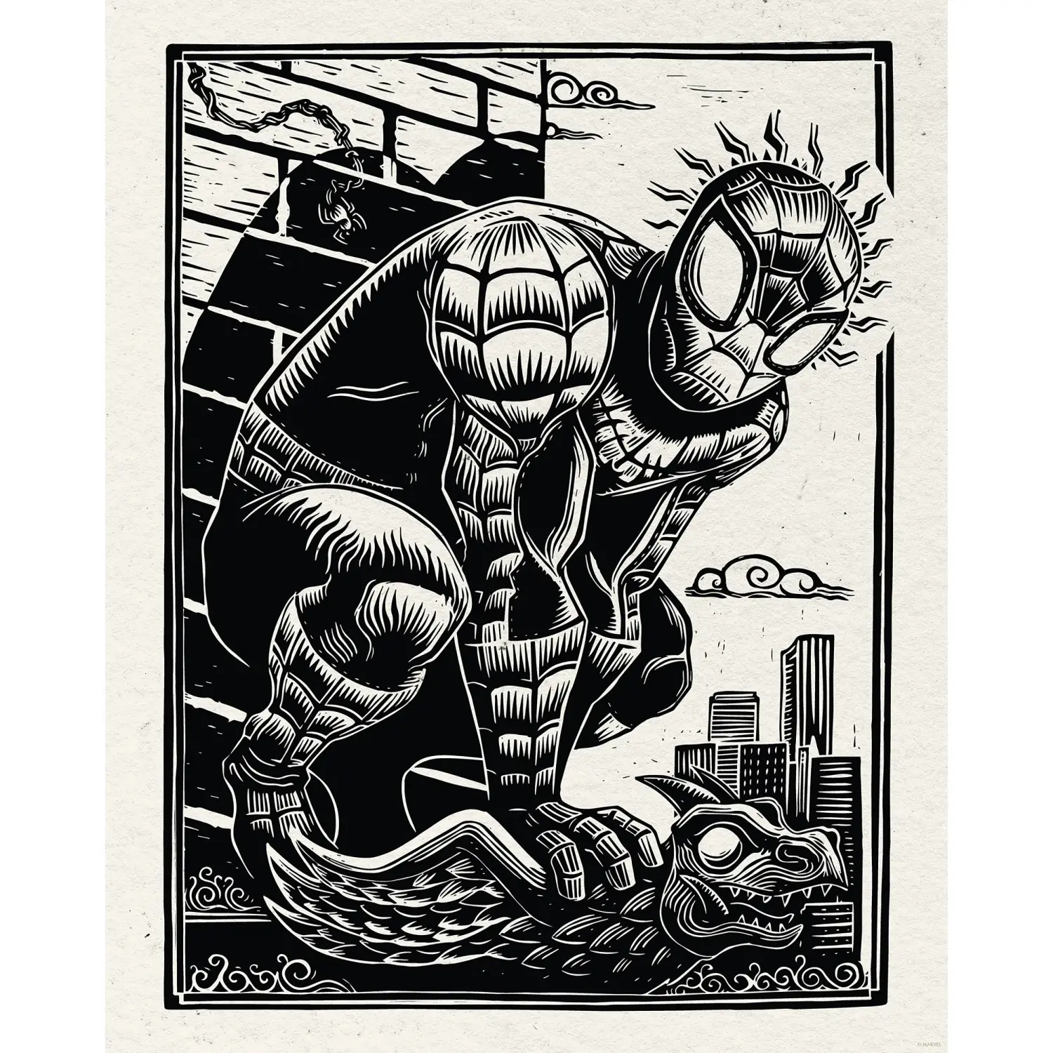 Komar Plakát Marvel Spider-Man Lino-Cut 40 x 50 cm