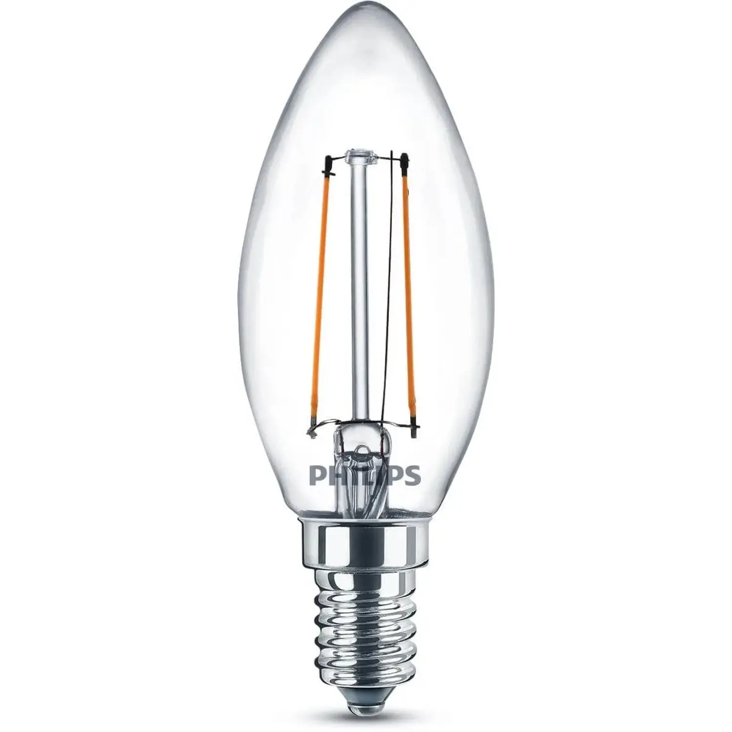 Philips Filamentová LED žárovka E14 B35 2W, 250lm 2700K