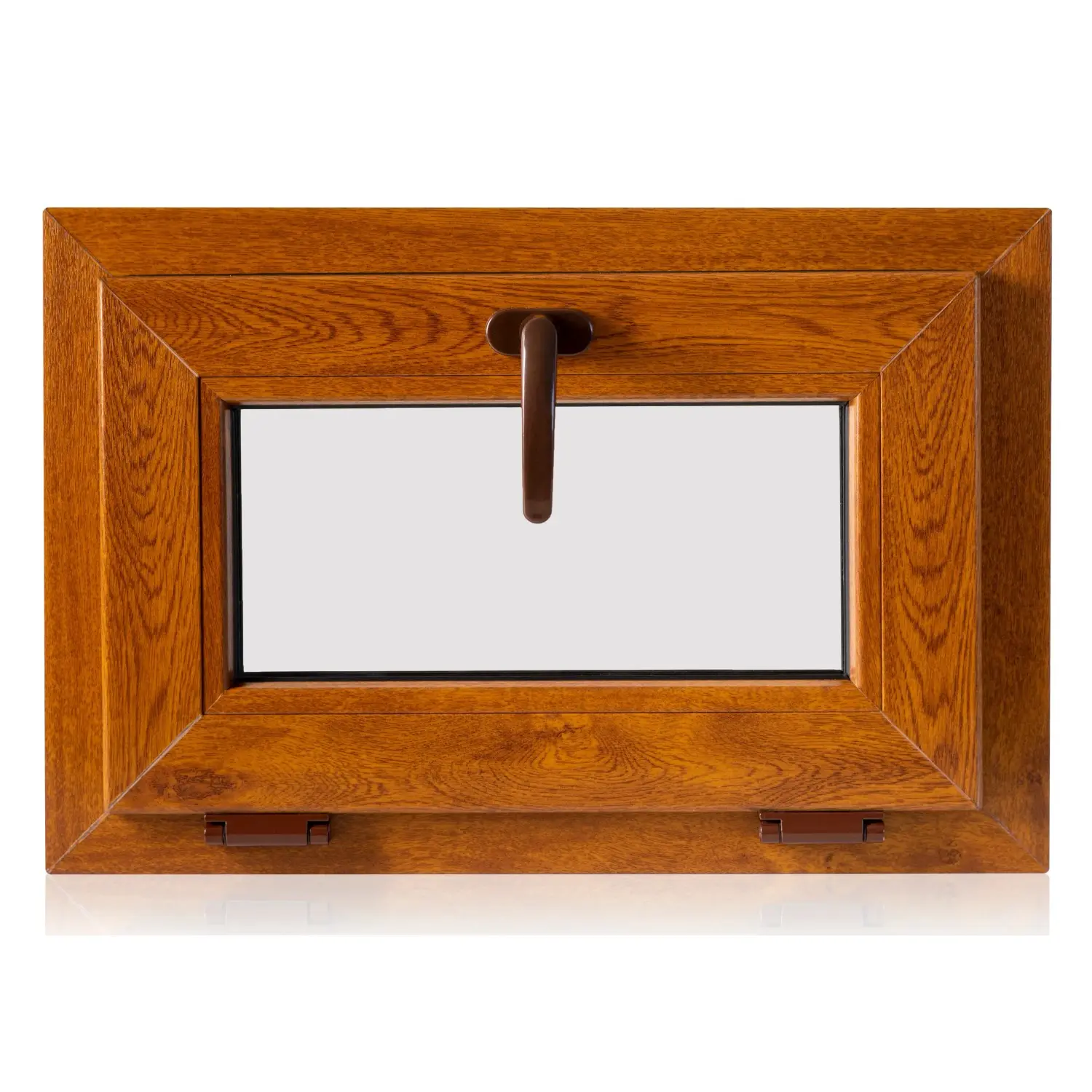 TeraGlass Okno sklepní plastové 4-komorové 2-sklo zlatý dub 600 x 400 x 60 mm