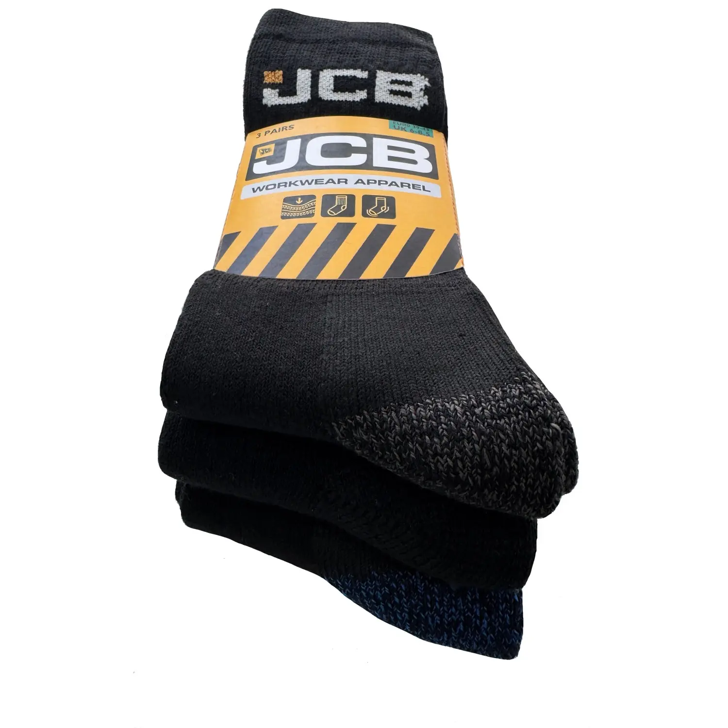 JCB Pracovní ponožky, černá, vel. 39-43, 3 páry