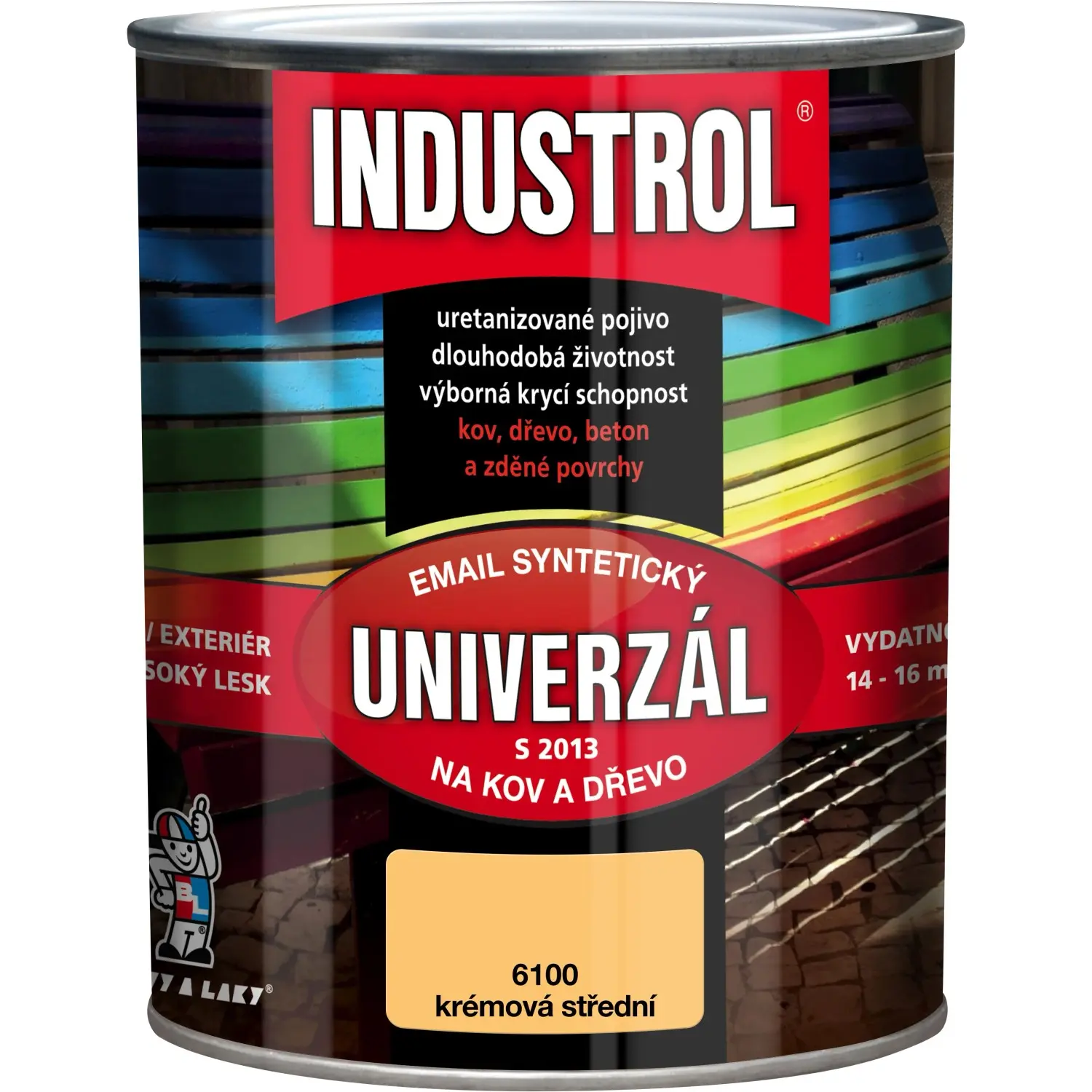 INDUSTROL Email na kov a dřevo S2013 UNIVERZÁL 6100 krémová střední 750 ml