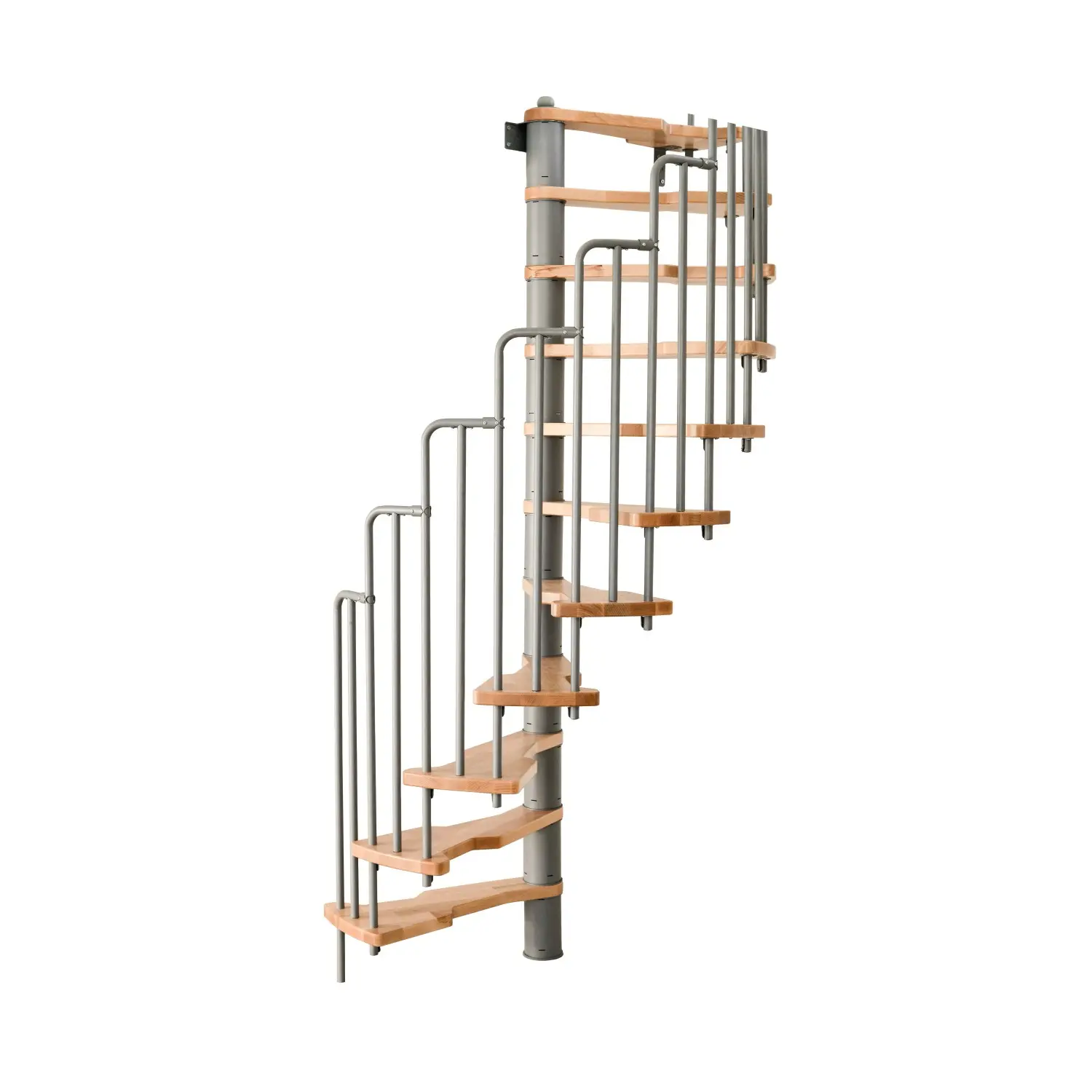 Minka STAIRS Prostorově točité schodiště Metallica buk/šedá 130 x 78 cm