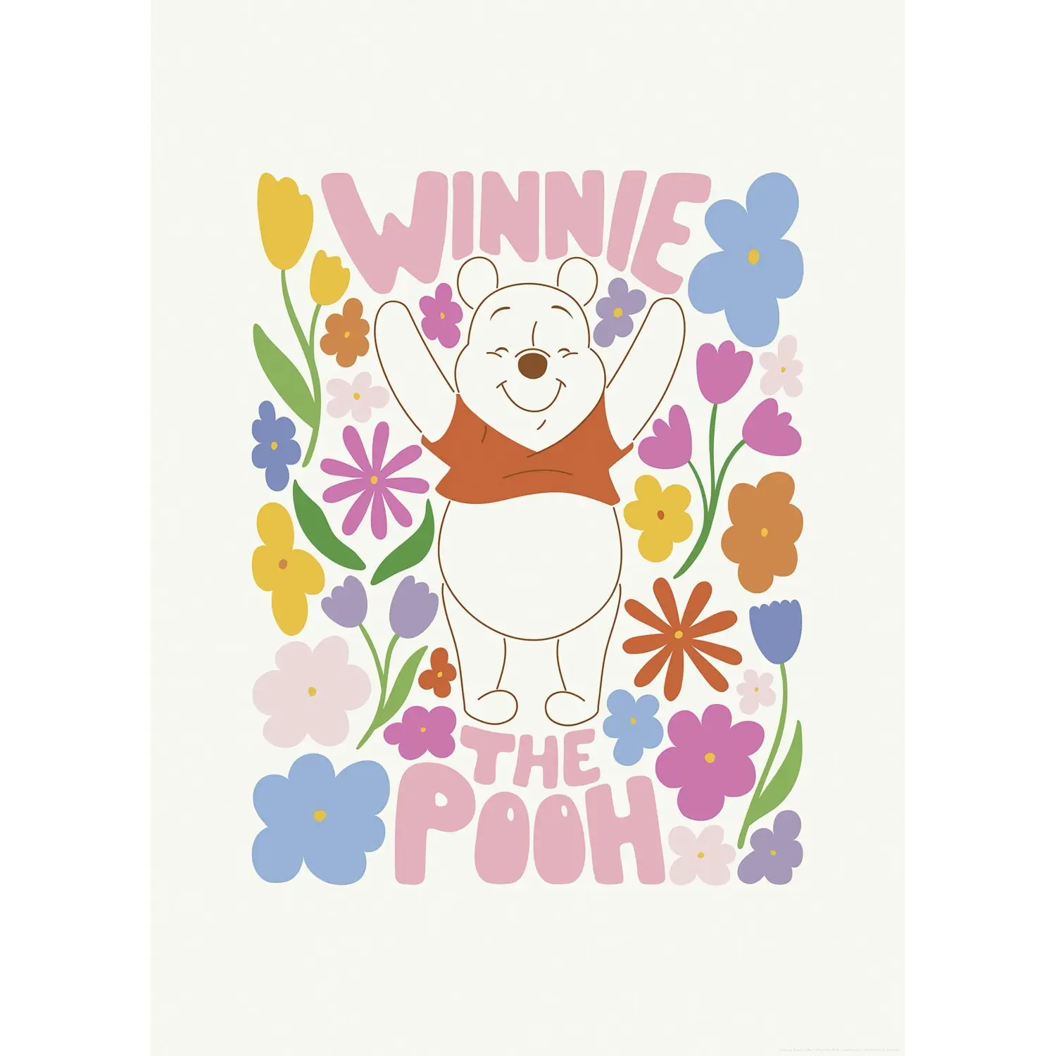 Komar Plakát Disney Winnie the Pooh Happy Botanical 50 x 70 cm