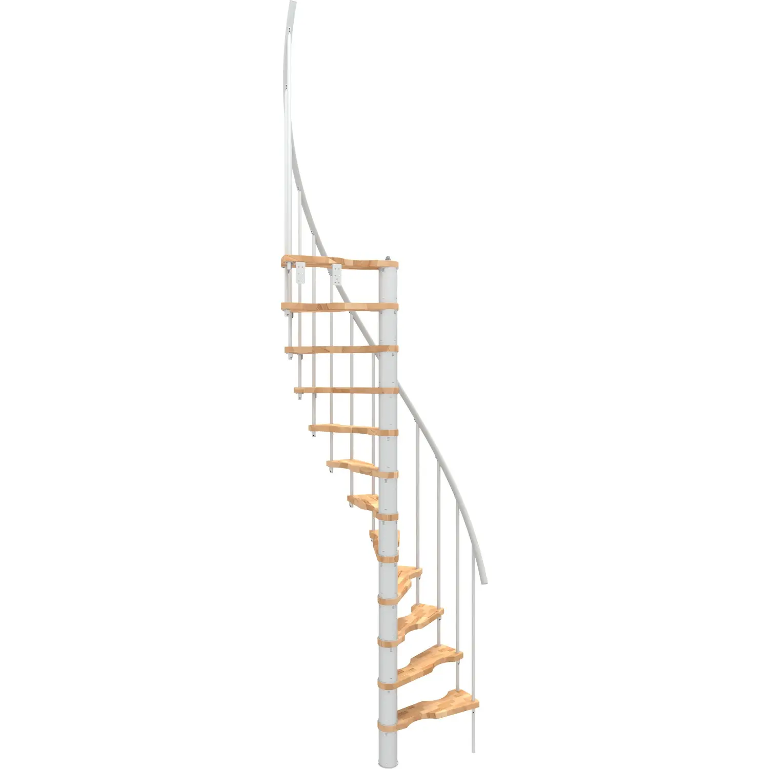 Minka STAIRS Prostorově točité schodiště Suono Smart buk/bílá 120 x 68 cm