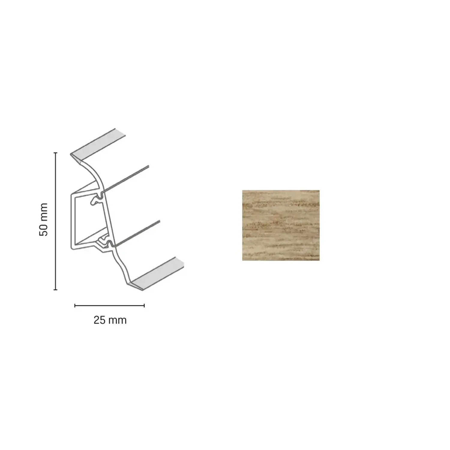 Döllken Profiles Lišta SLK 50 2134 dub shiro 50 x 25 x 2500 mm