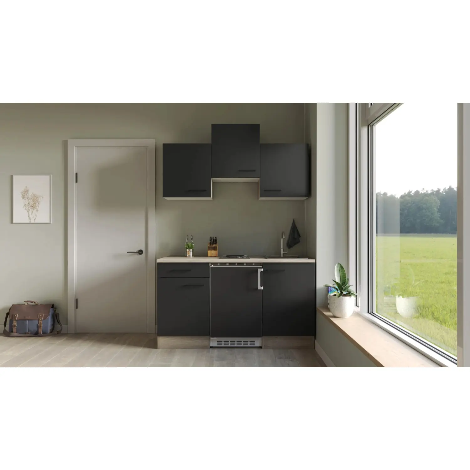 Flex-Well Kuchyně Capri 150 cm/typ 1 - lednice/varná deska