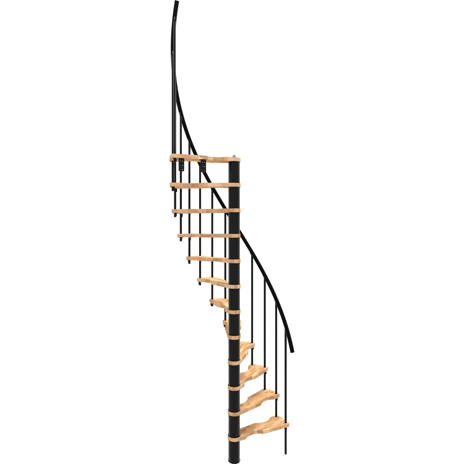 Minka STAIRS Prostorově točité schodiště Suono Smart buk/černá 133 x 78 cm