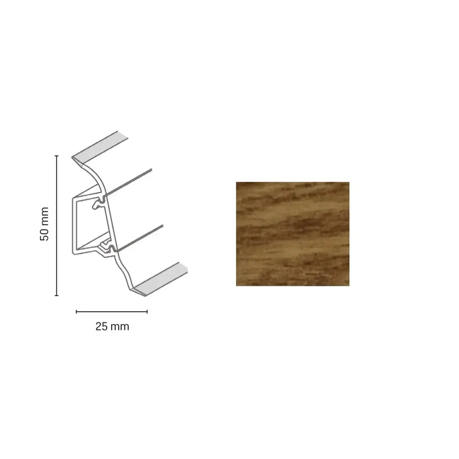 Döllken Profiles Lišta SLK 50 2124 dub vinný 50 x 25 x 2500 mm