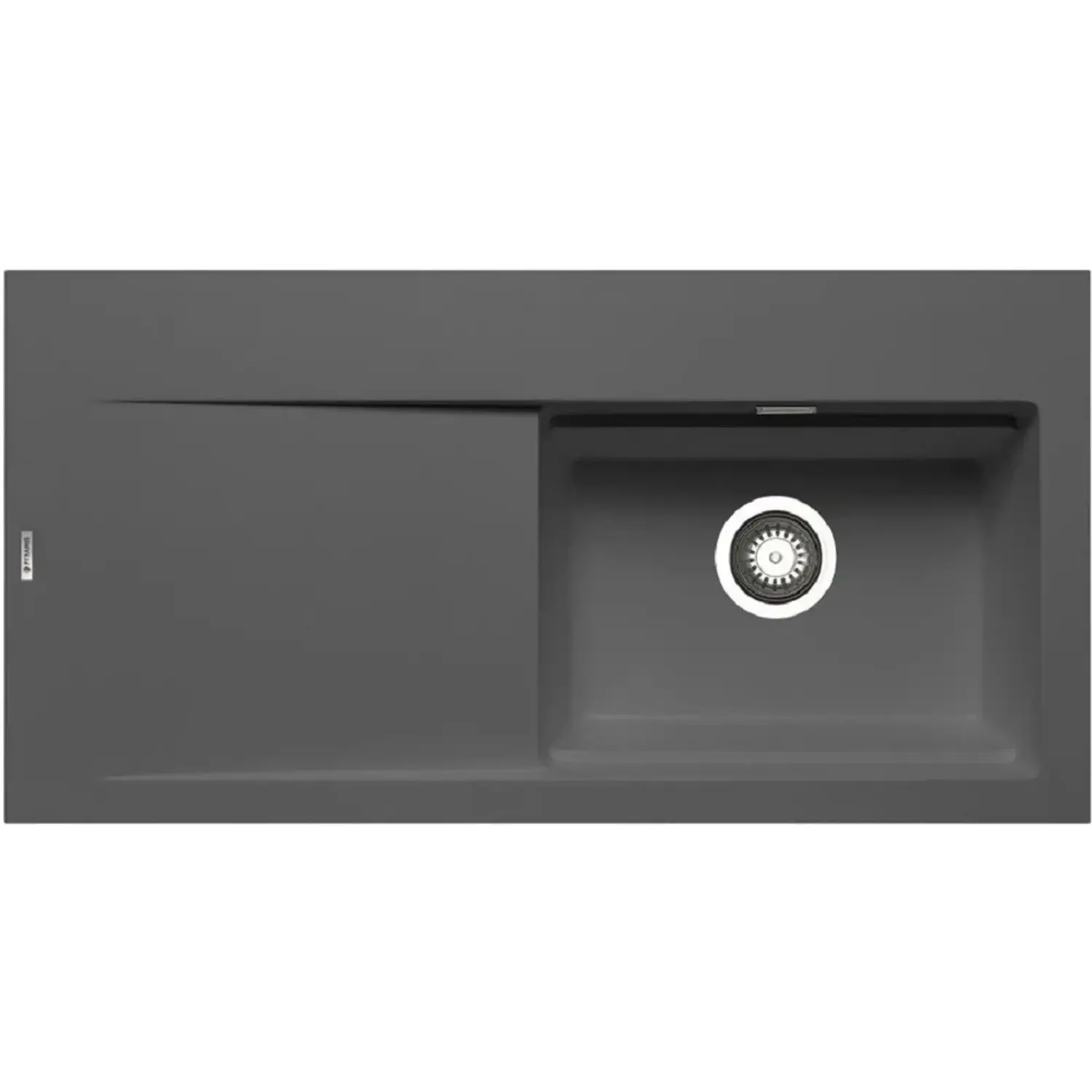 PYRAMIS Granitový dřez s odkapávačem Tekton 1B 1D RH, iron grey, 100 x 51 cm