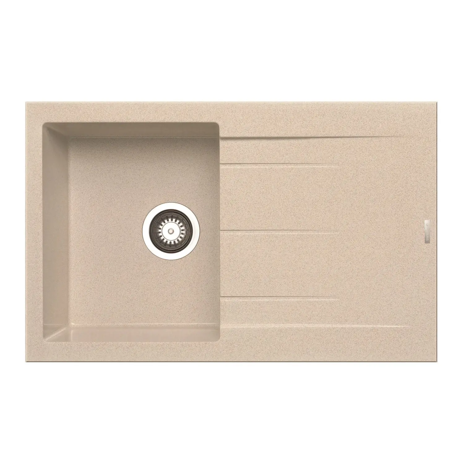 PYRAMIS Granitový dřez s odkapávačem Athlos 1B 1D, beige, 79 x 50 cm