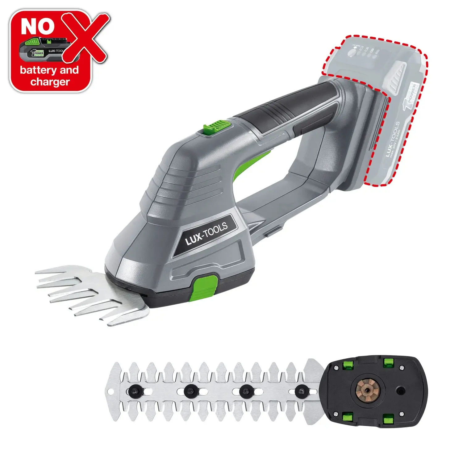 LUX-TOOLS 1 PowerSystem Aku nůžky na trávu a keře A-GS-20/20 Solo