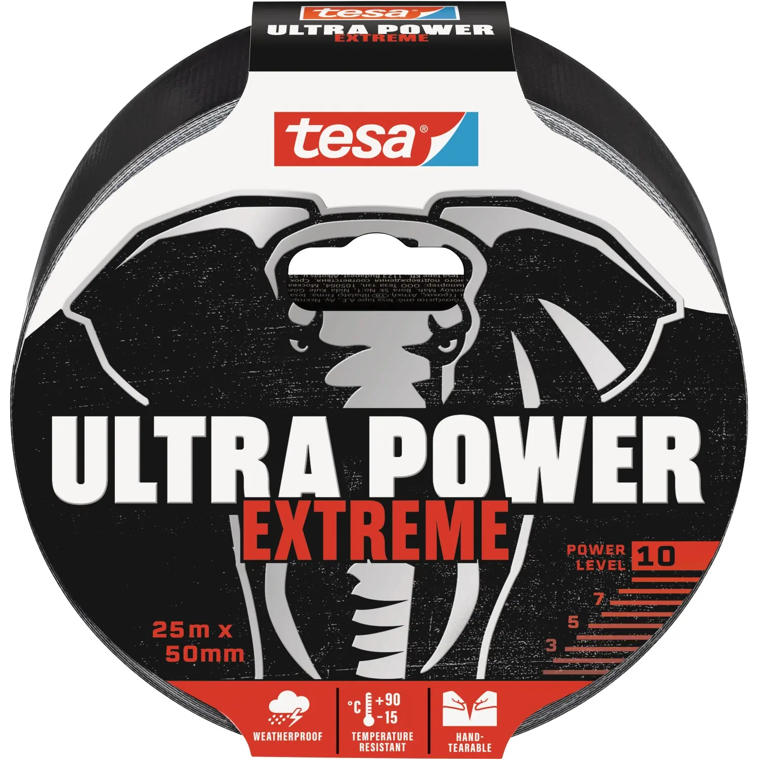 tesa Opravná páska Ultra Power EXTREME, černá, 25 m x 50 mm