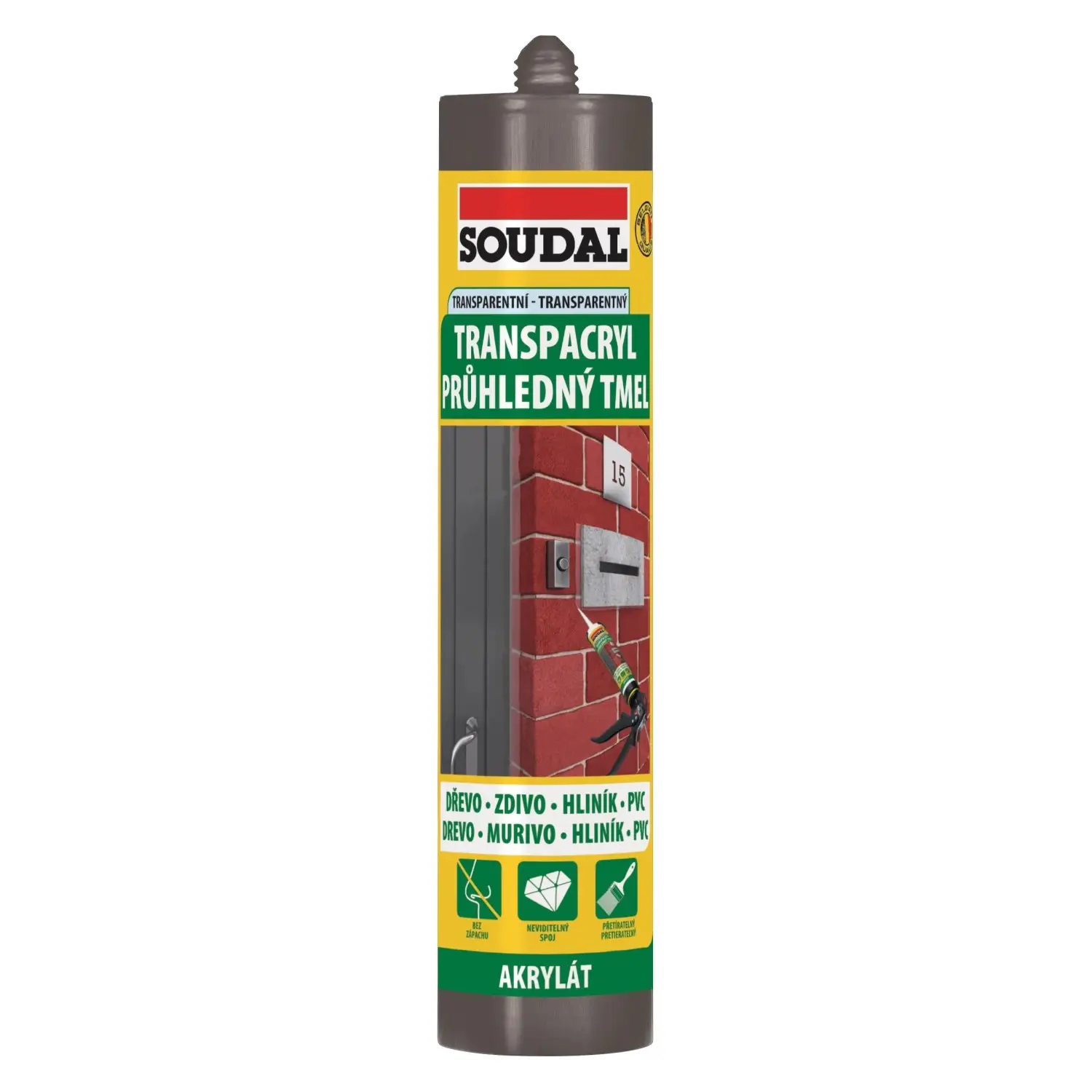Pružně plastický tmel SOUDAL TRANSPACRYL 300 ml