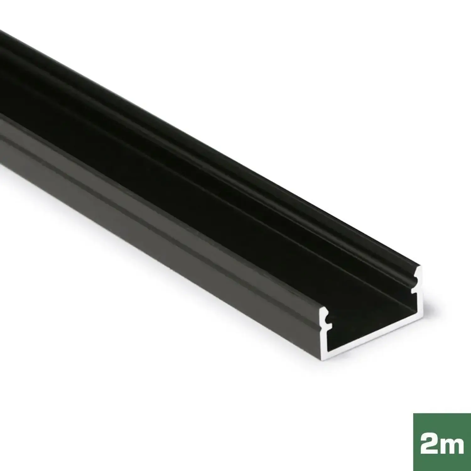 FK technics AL profil FKU13 J/S pro LED bez plexi černý elox 6,5 x 14,3 x 2000 m