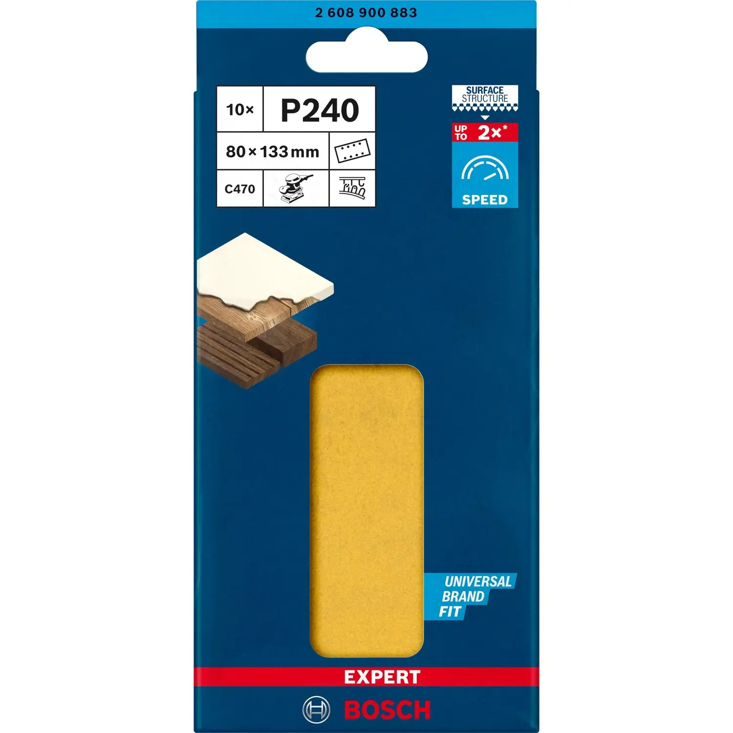Bosch Brusný papír Expert C470 P240, 8 otvorů, 80 x 133 mm, 10 ks