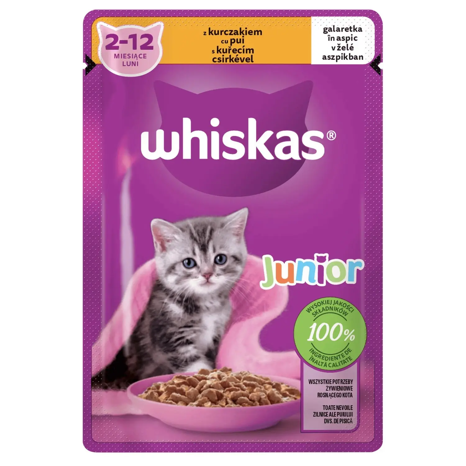 Whiskas Kapsa Core Junior kuřecí v želé 85g