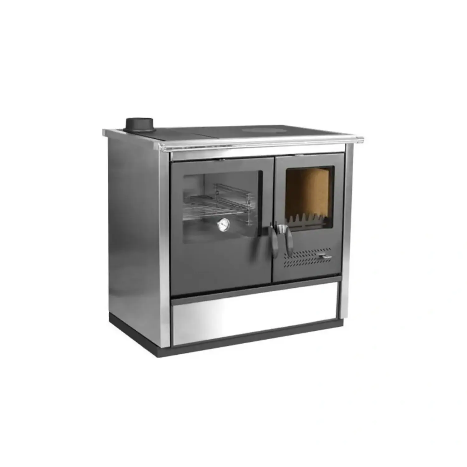 Tim Sistem Sporák etážový na tuhá paliva NORTH HYDRO ECO inox 16kW, 90x60x85cm L