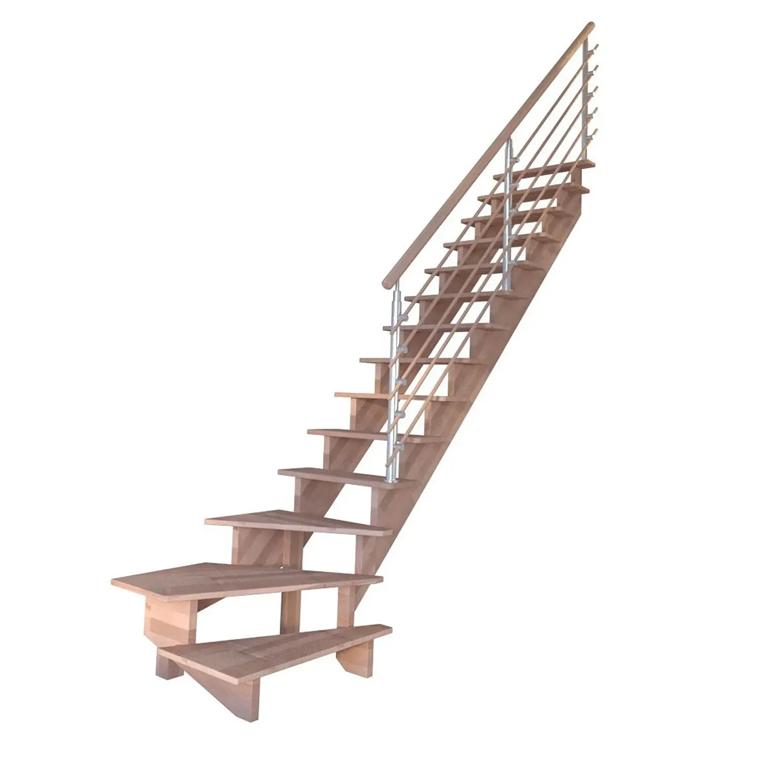 StarWood Schody Lindos Pro bukové pravé 100cm otevřené design. dřev. zábradlí