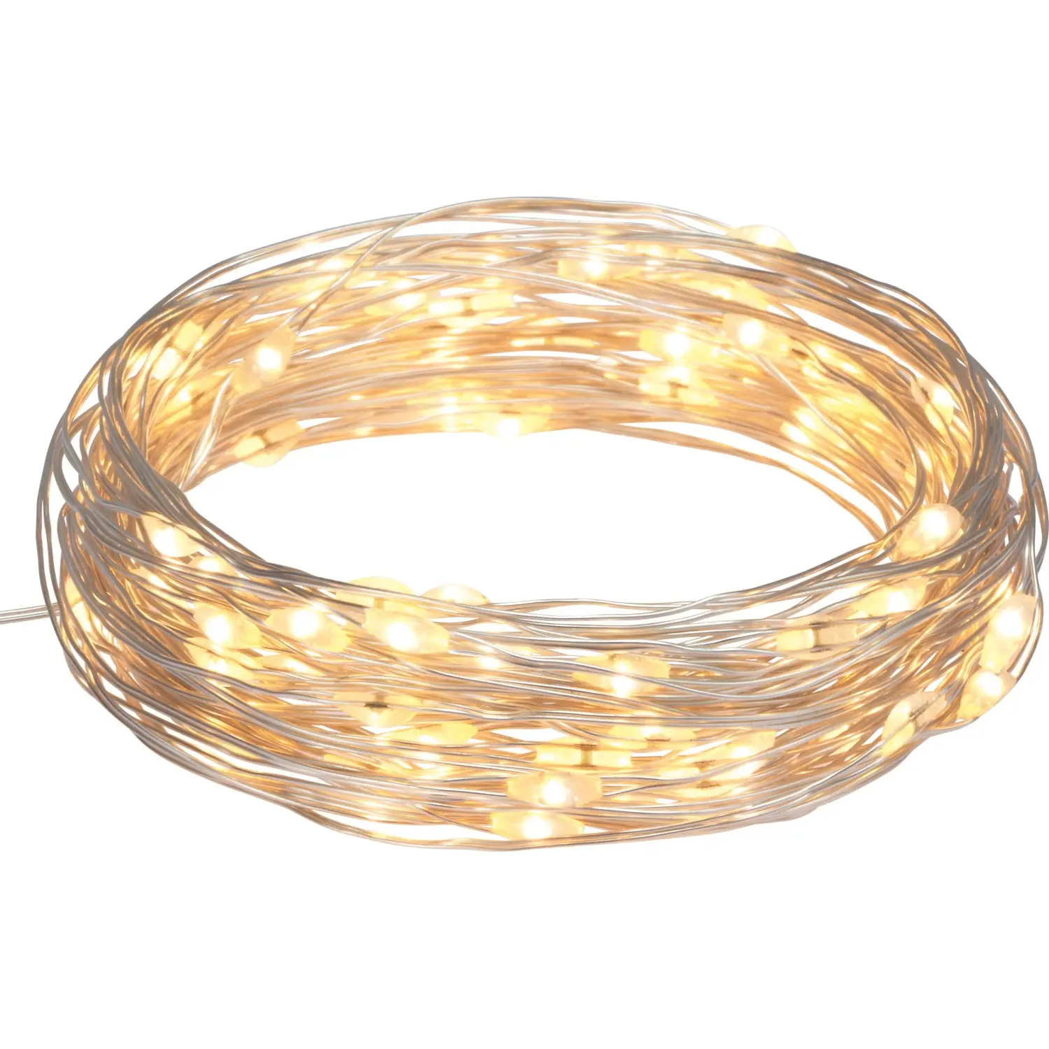 LED světelný řetěz 80x mini LED, teplá bílá, IP44, měděný drát, 8,1 m