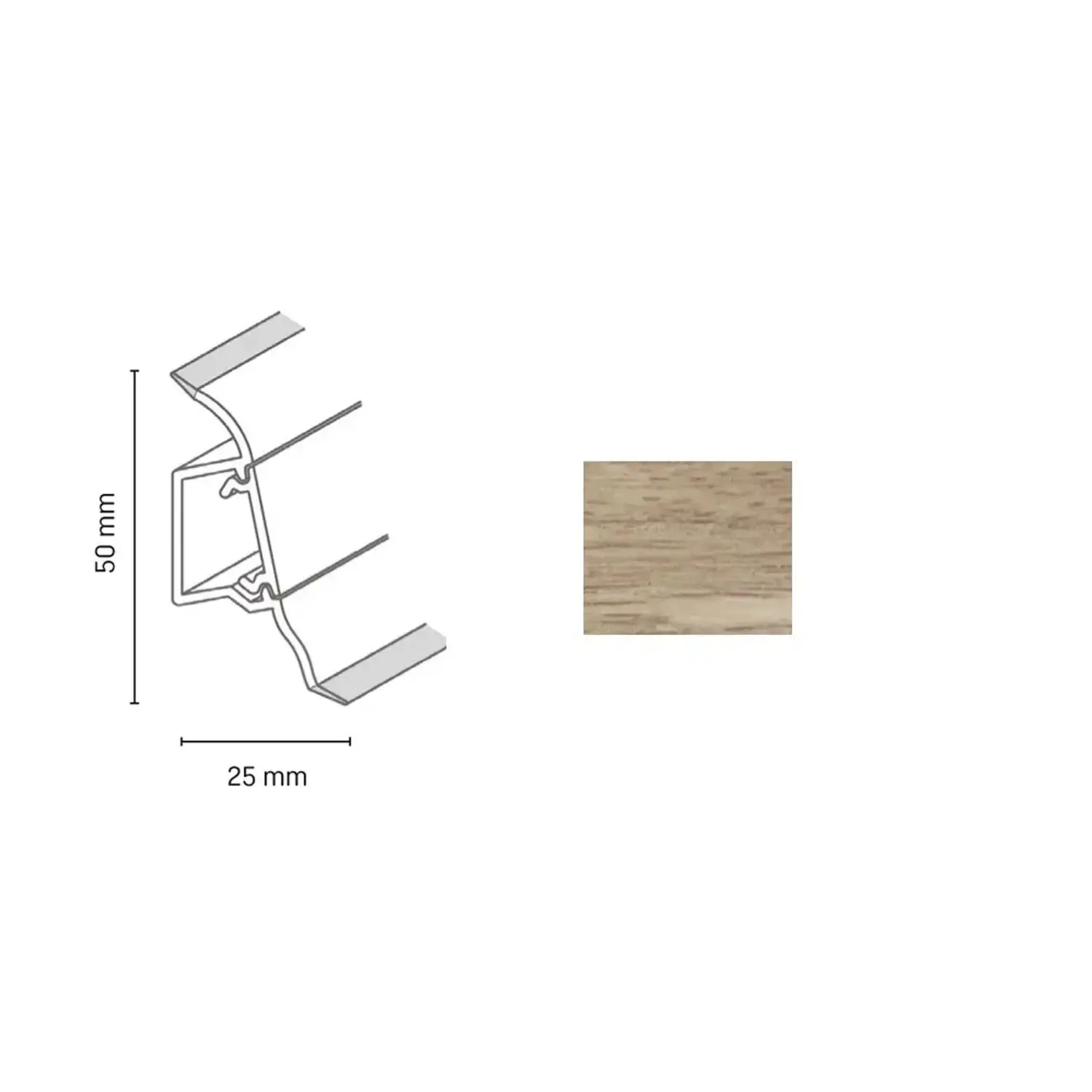 Döllken Profiles Lišta SLK 50 2136 dub masala 50 x 25 x 2500 mm