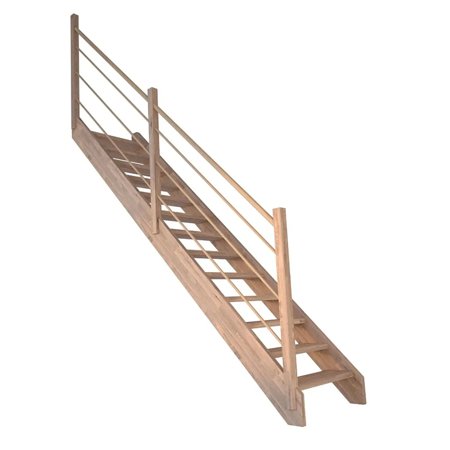 StarWood Schody Mykonos Pro dubové rovné 90cm otevřené dřev. design. zábradlí L