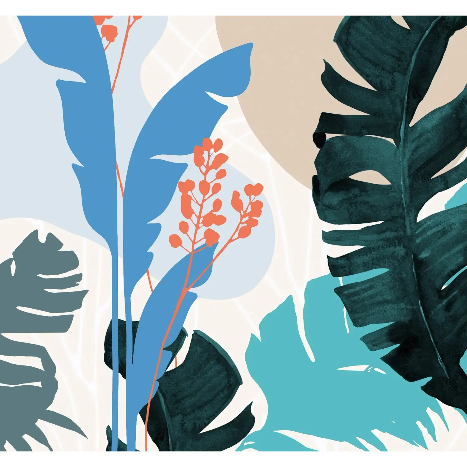 Komar Vliesová fototapeta Tropical Shapes 300 x 280 cm