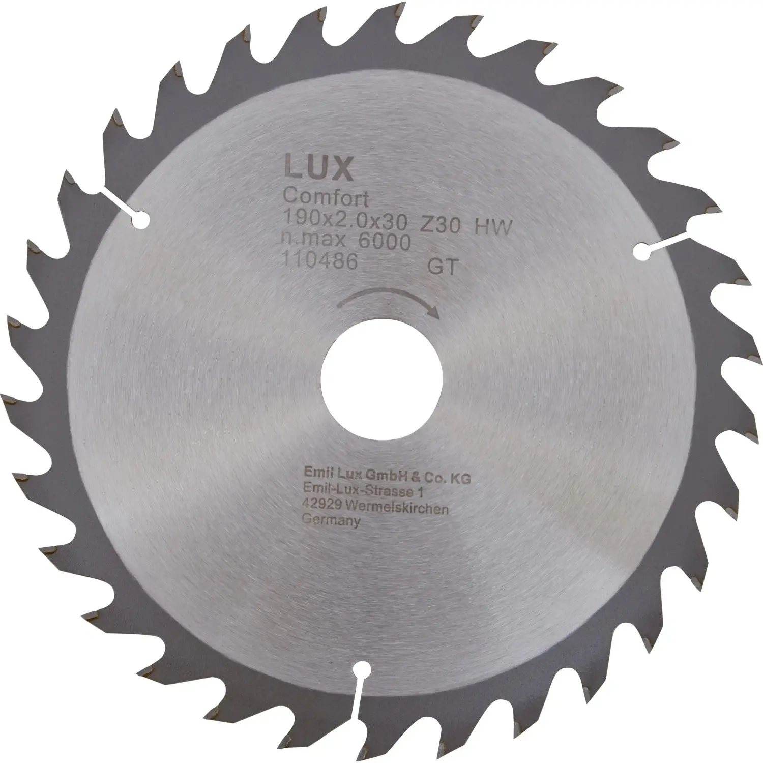 LUX-TOOLS Pilový kotouč do kotoučové pily tvrdokov 190 mm