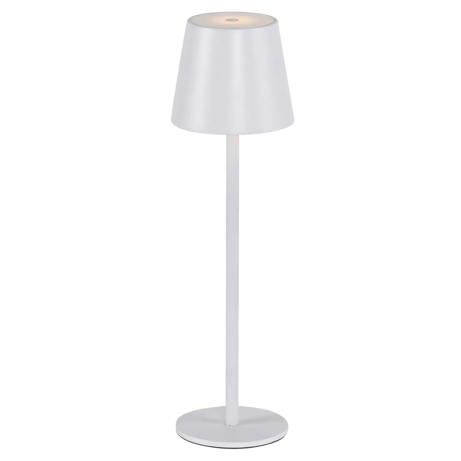 Just Light. Nabíjecí stolní LED lampa Euria IP54 bílá pr. 11 x 37 cm