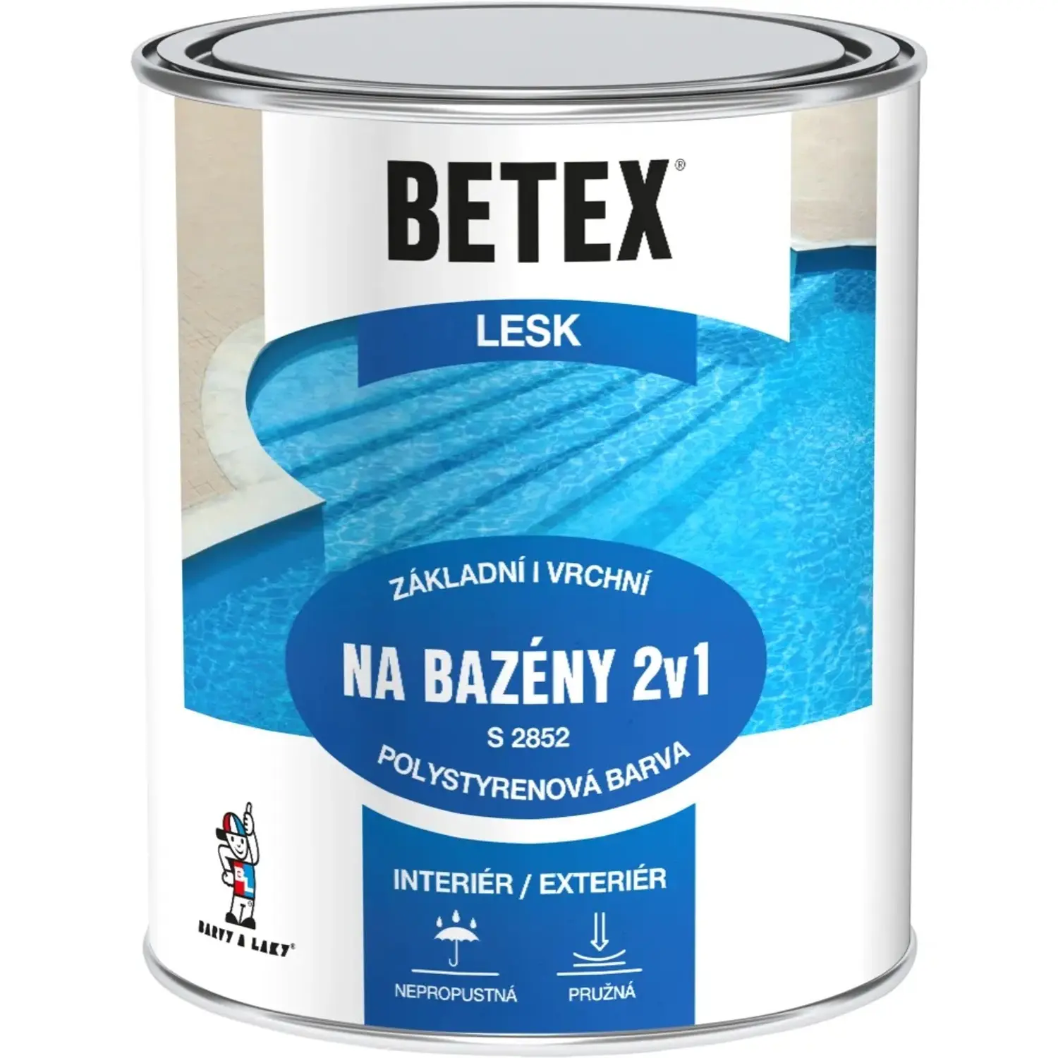 Betex 2v1 základní i vrchní barva na bazény s2852, tmavě modrá, 1 kg