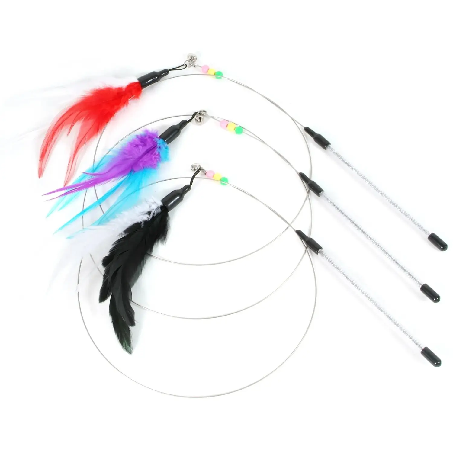 Olala Pets Hračka pro kočky - mávátko udice s přívěskem, různé druhy, 18 + 78 cm