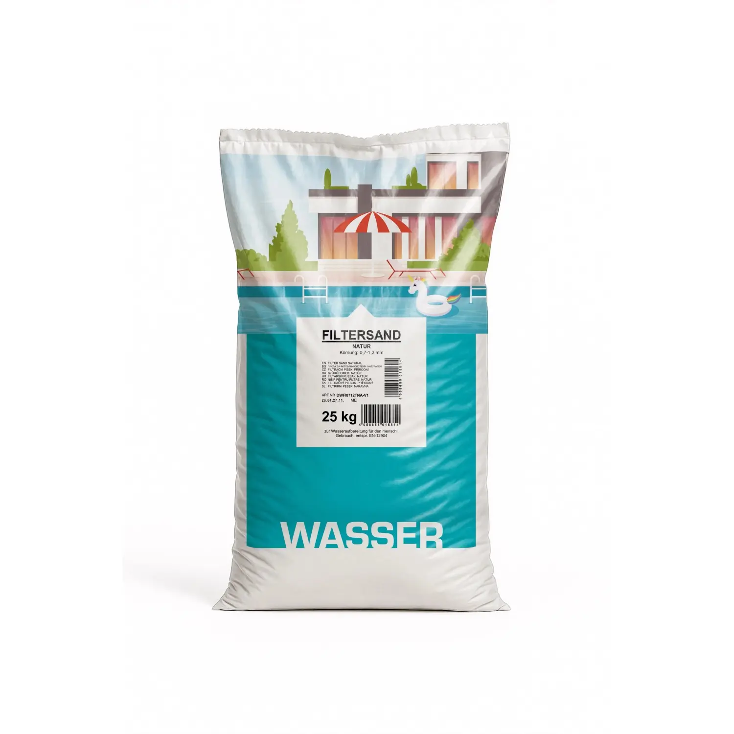 WECO Filtrační písek 0,7-1,2 mm, 25 kg/pytel