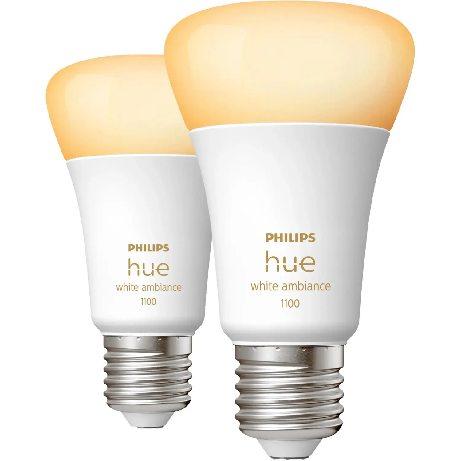 Philips Hue Smart žárovka White Ambiance A60 E27 11W 1055lm 2200-6500K, 2 ks