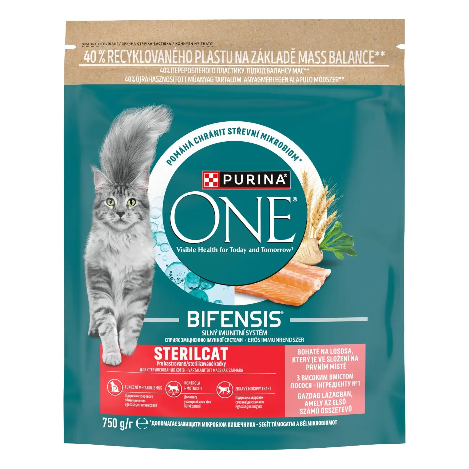 Purina One Granule pro kočky Sterilcat s lososem 750 g