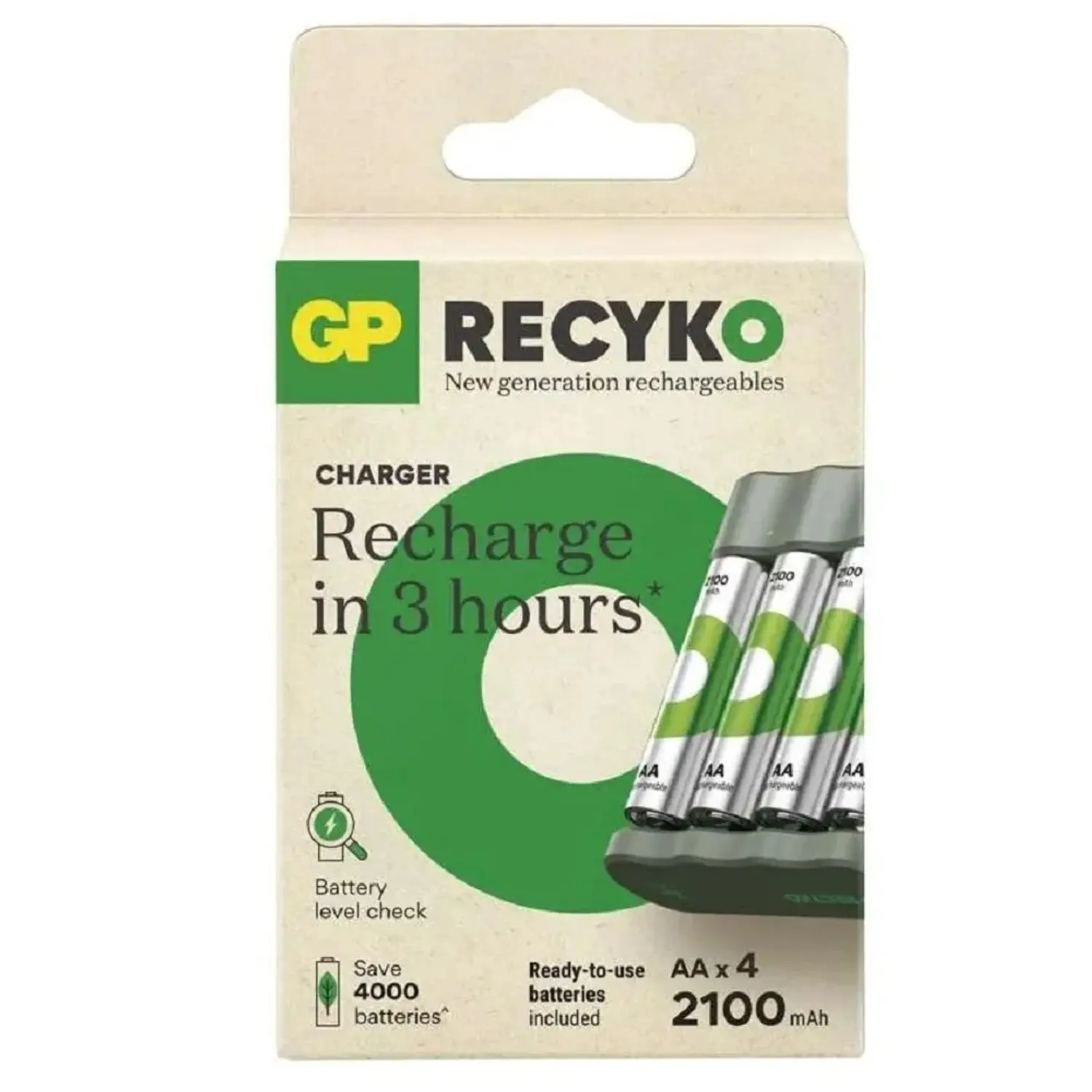 Nabíječka baterií GP Eco E441 + 4x AA ReCyko 2100