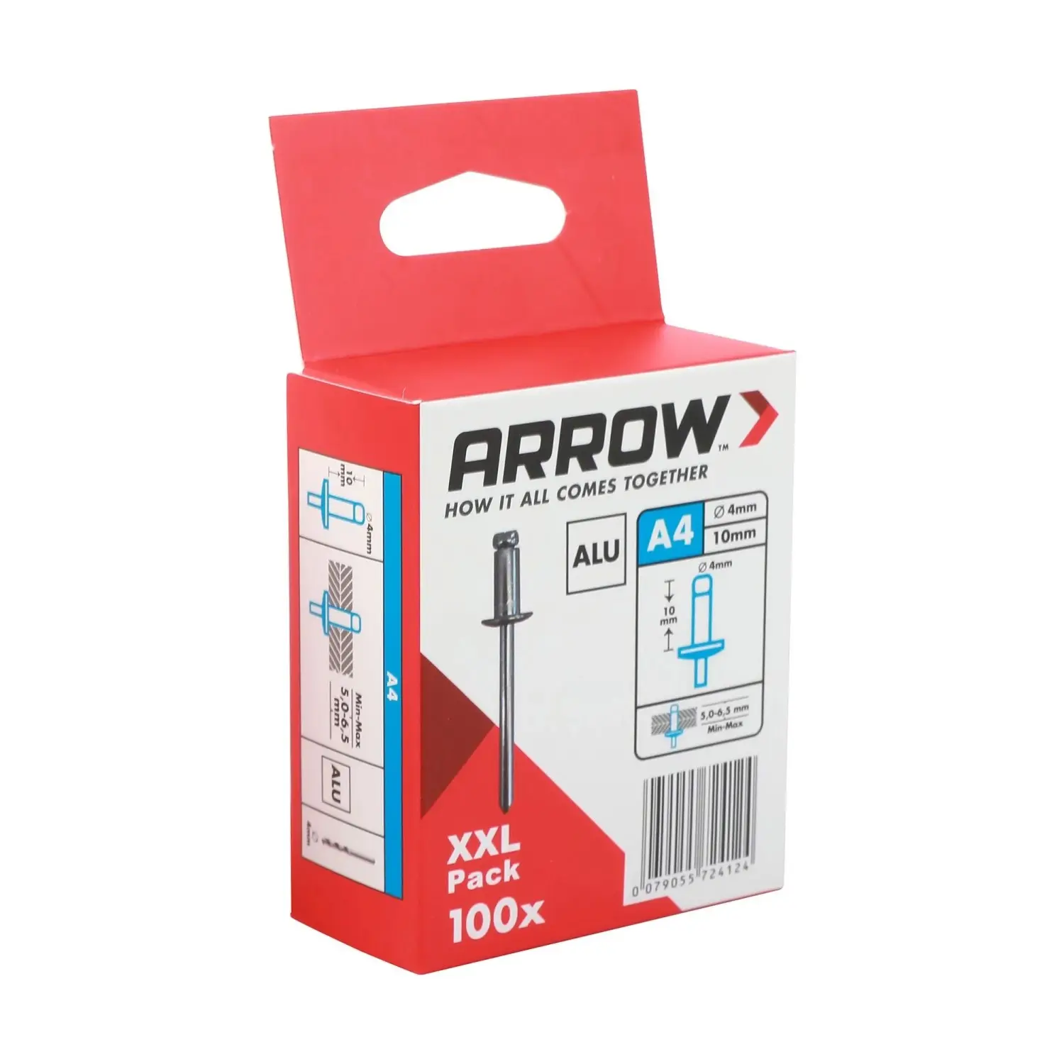 Arrow Trhací nýt RA hliník, pr. 4 x 10 mm, 100 ks