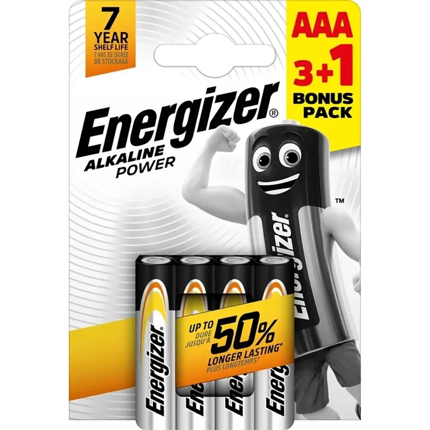 Energizer Baterie Alkaline Power AAA 3 + 1 zdarma