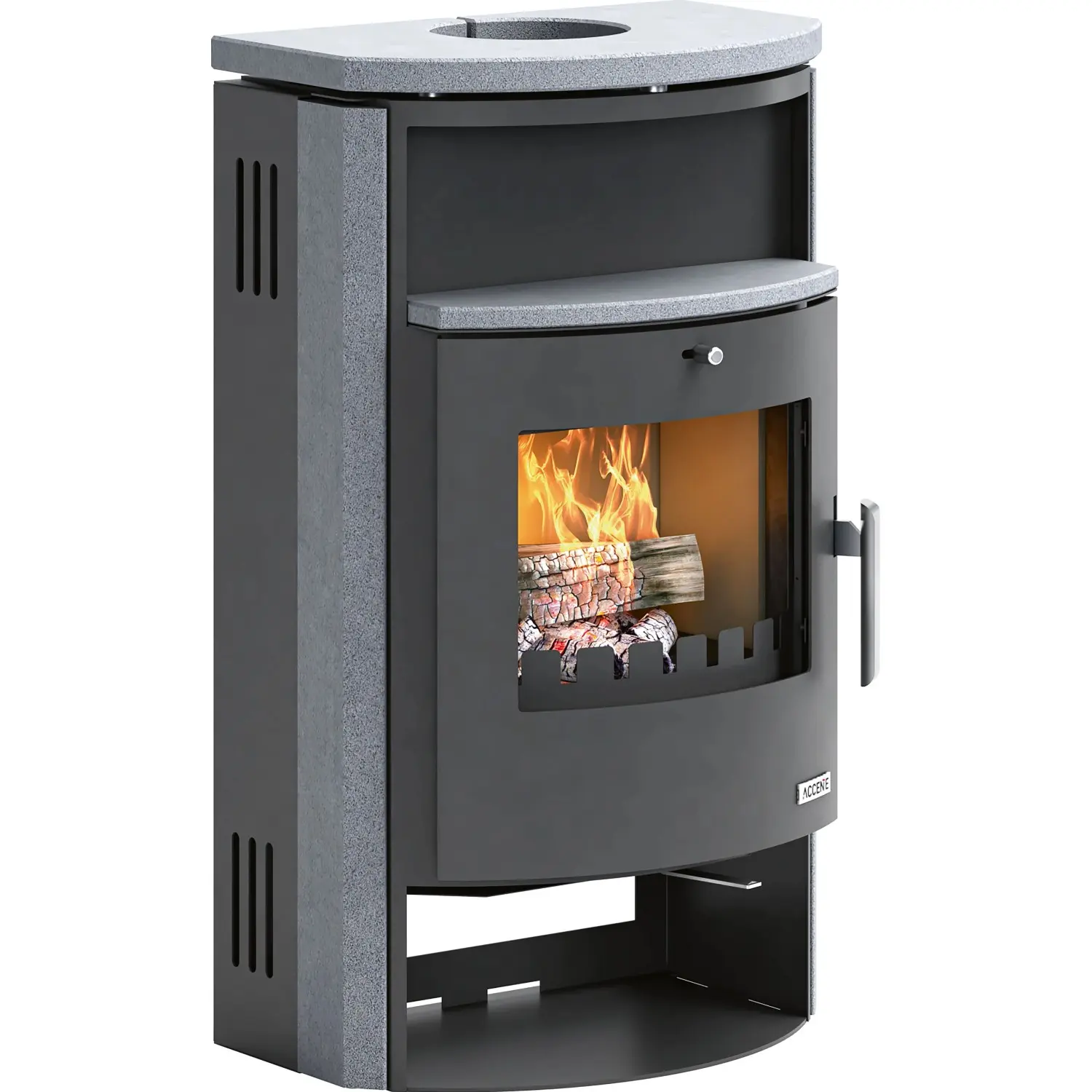 ACCENTE Krbová kamna Pamir 4.0 GTS, 6,7 kW, černá, 52,8 × 39,6 × 90,2 cm