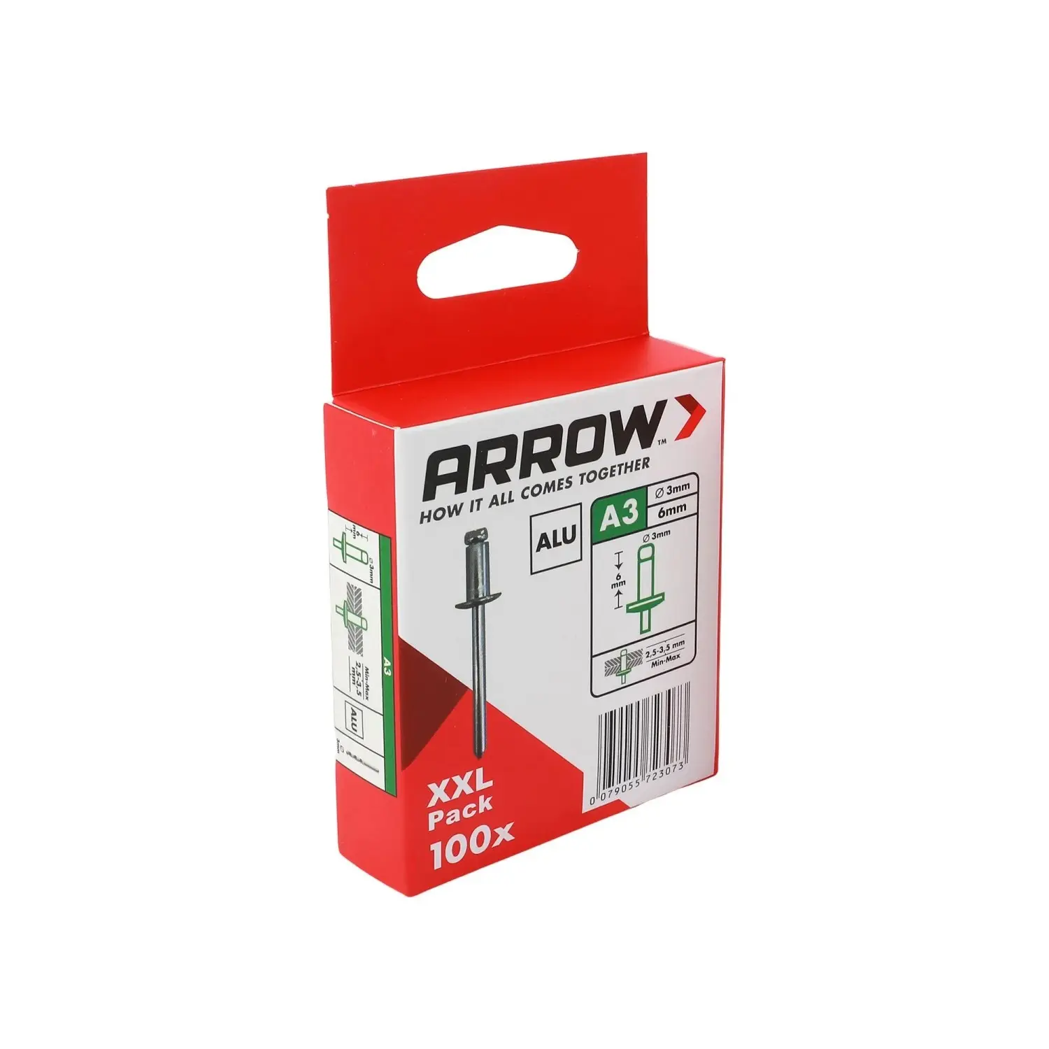 Arrow Trhací nýt RA hliník, pr. 3 x 6 mm, 100 ks