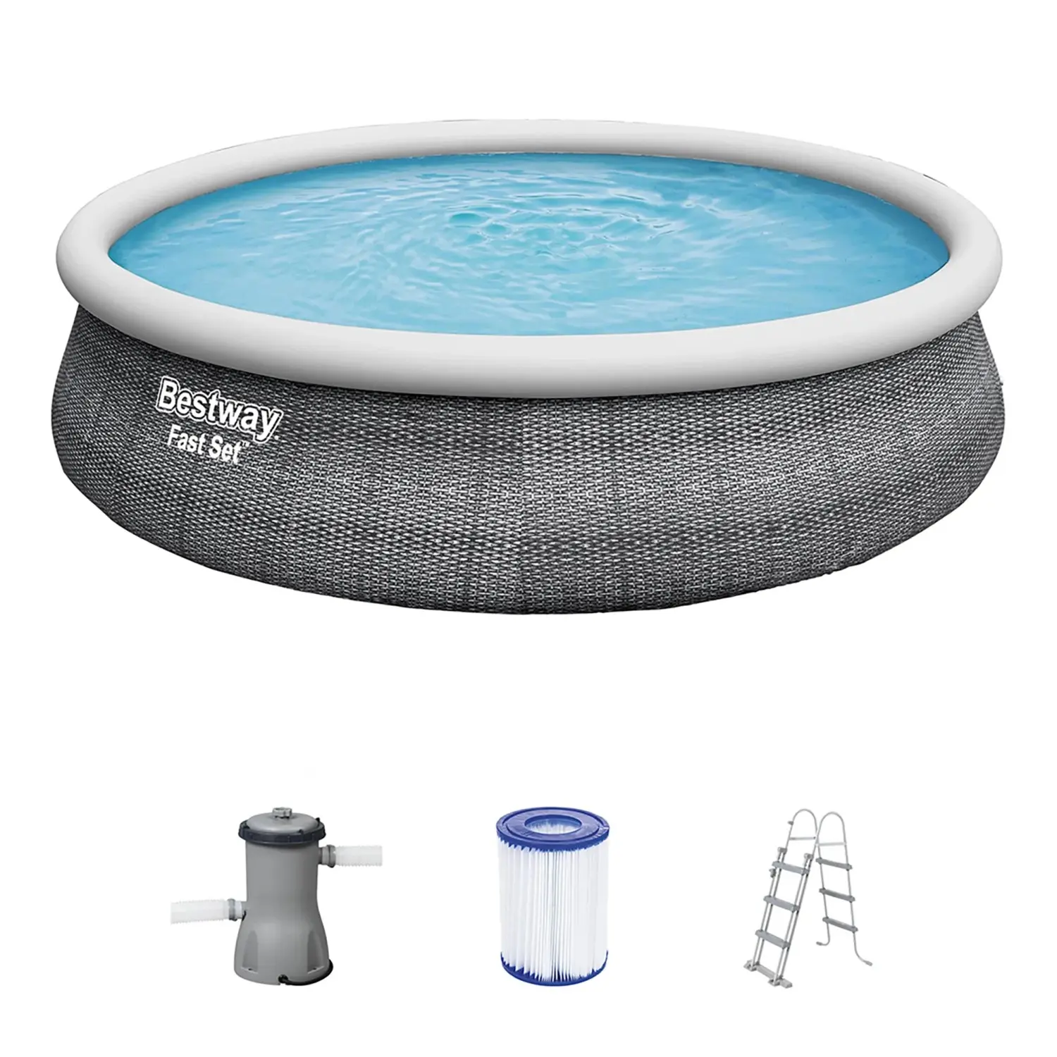 Bestway Bazén Fast Set vč. čerpadla kartuše schůdků ratan pr. 457x107 cm (EN)