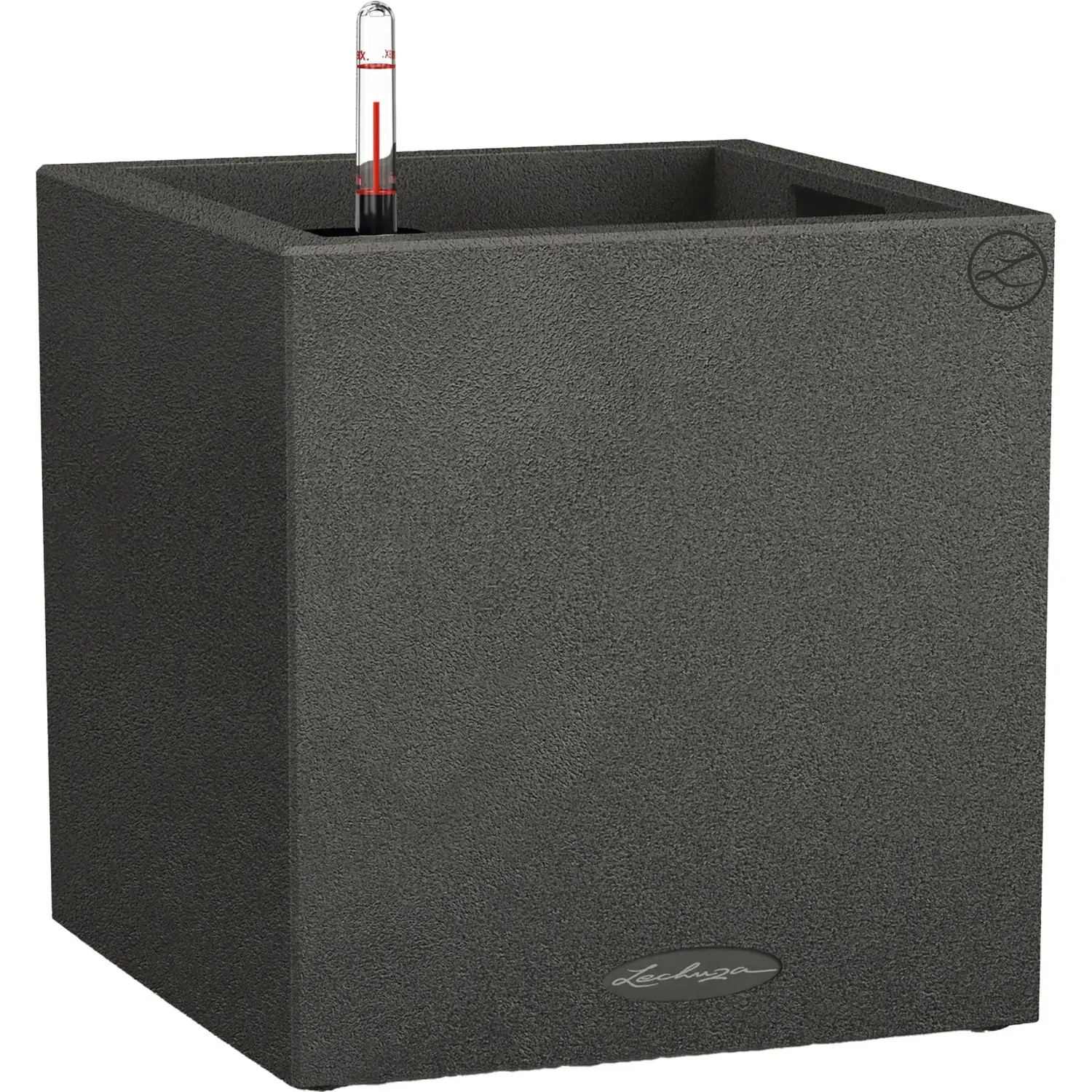 Lechuza Květináč Canto Stone Low 40 černý, 400 x 400 x 760 mm