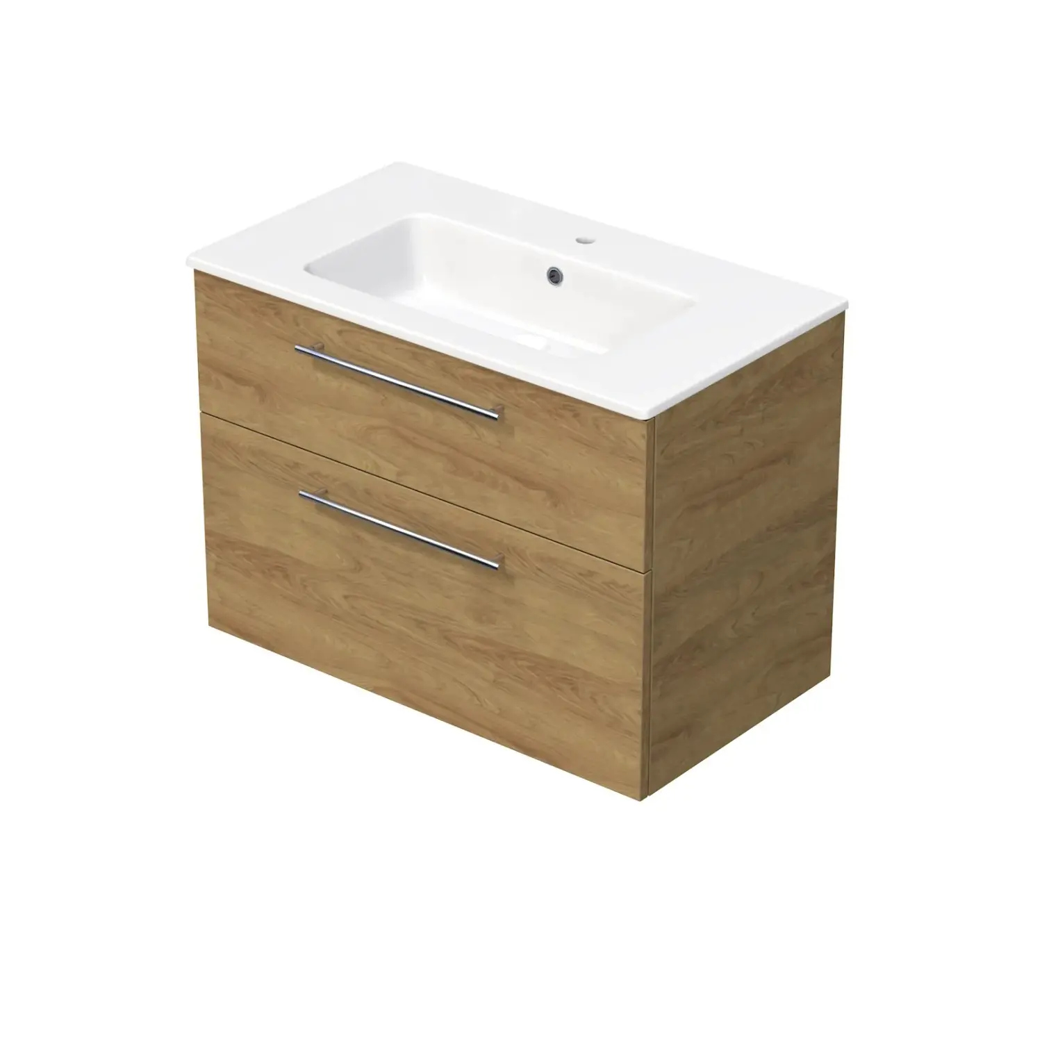INTEDOOR Koupel.skříň+umyvadlo BEE, úchyt chrom, 2 zás., š. 81cm, dub Hickory